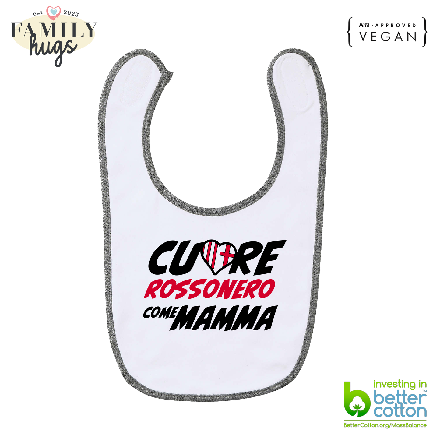 bavaglino -cuore rossonero come mamma