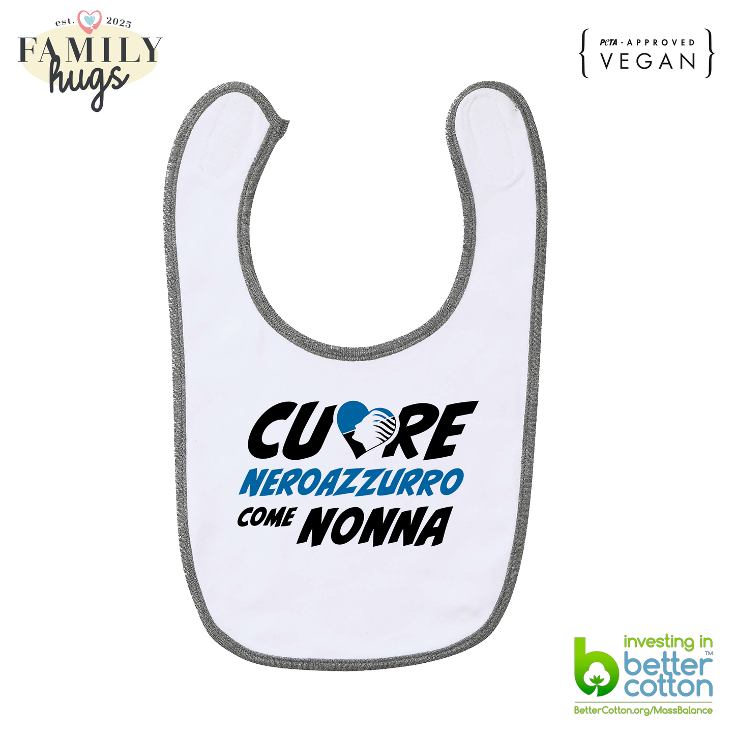 bavaglino -cuore nerazzurro come nonna