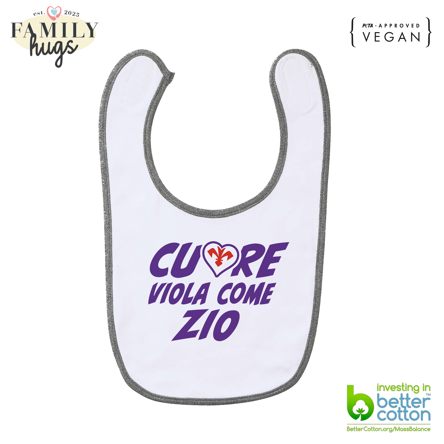 bavaglino -cuore viola come zio