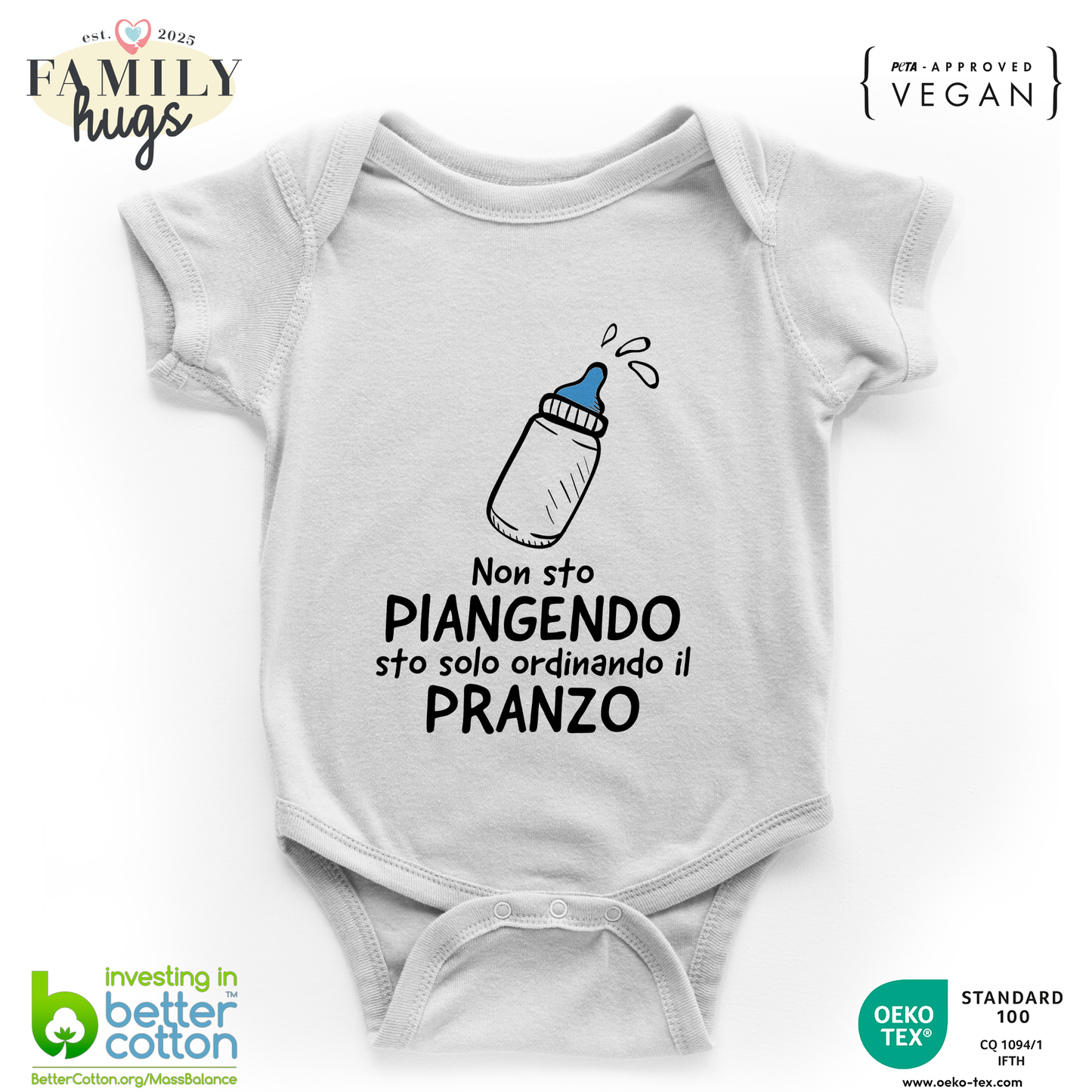 body neonato -non sto piangendo sto solo ordinando il pranzo banbino