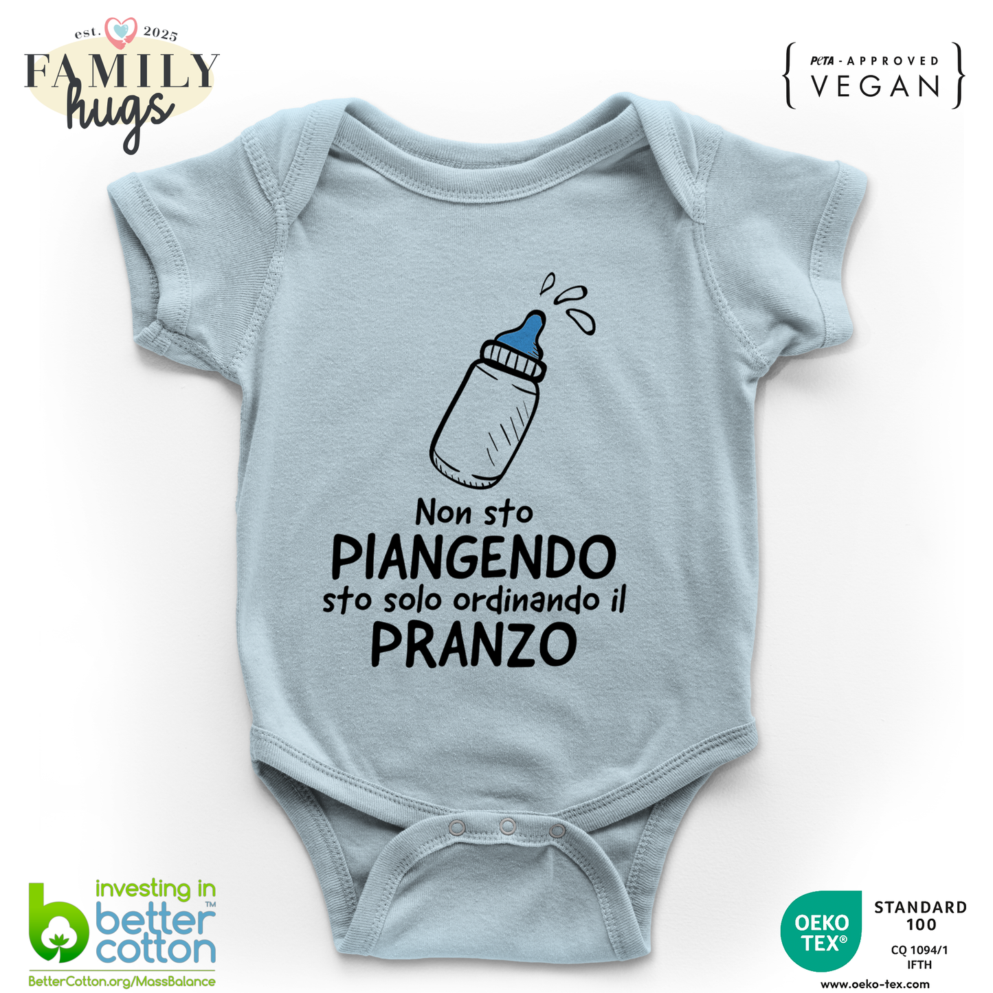body neonato -non sto piangendo sto solo ordinando il pranzo banbino