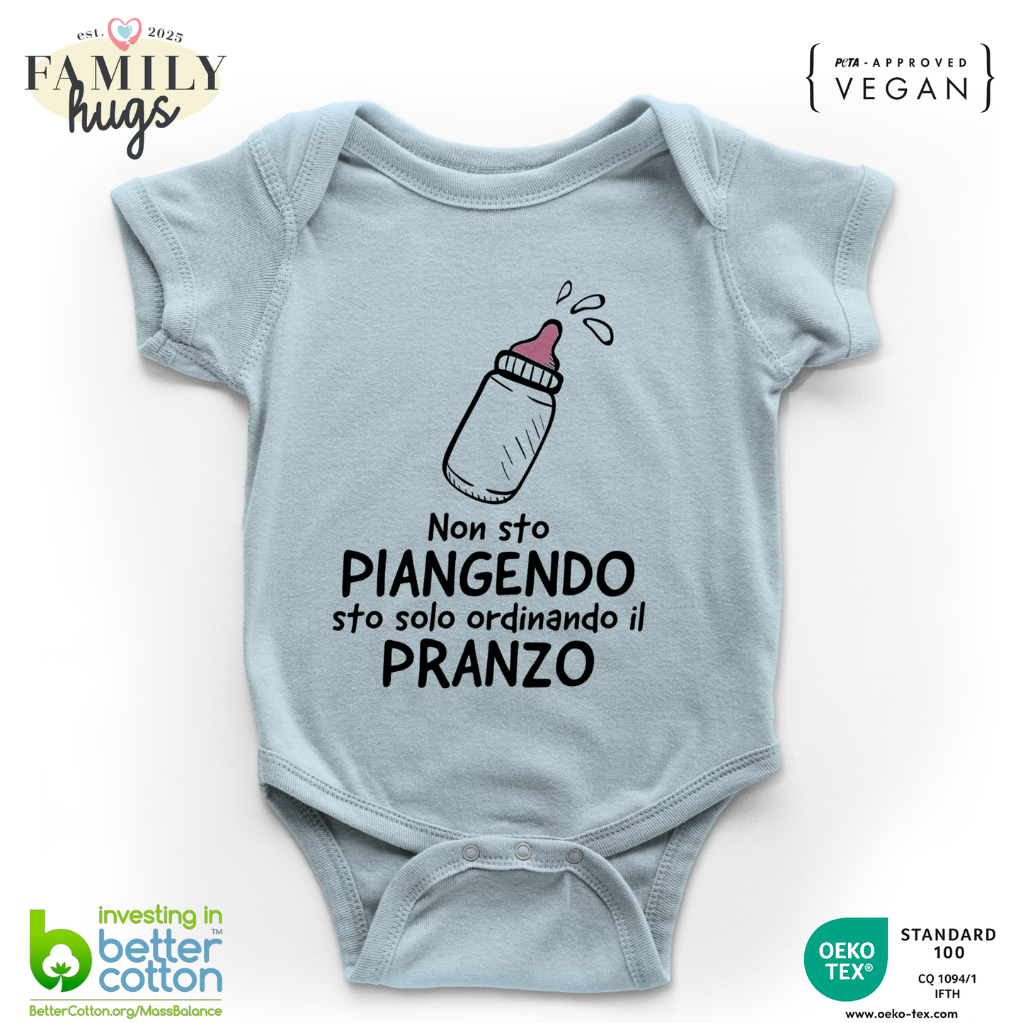 body neonato -non sto piangendo sto solo ordinando il pranzo banbina