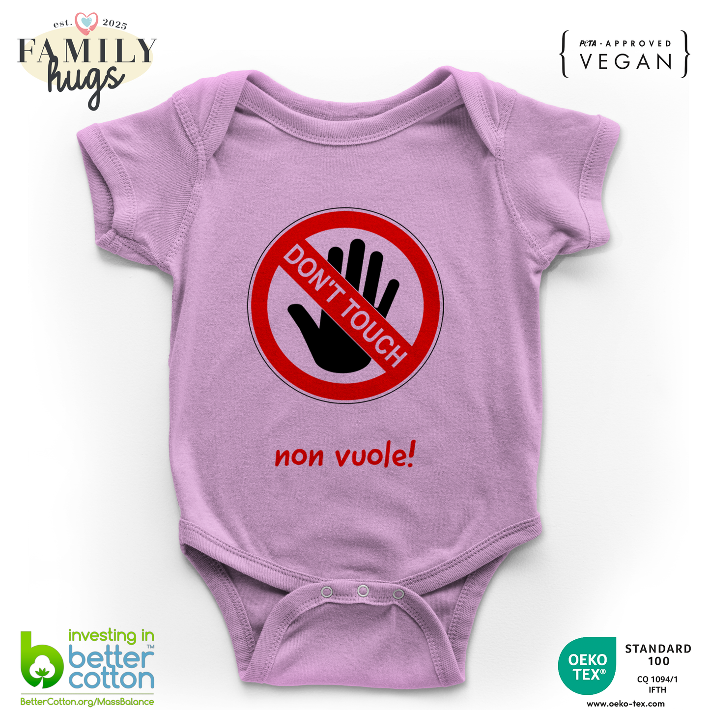 body neonato -dont touch nonna non vuole