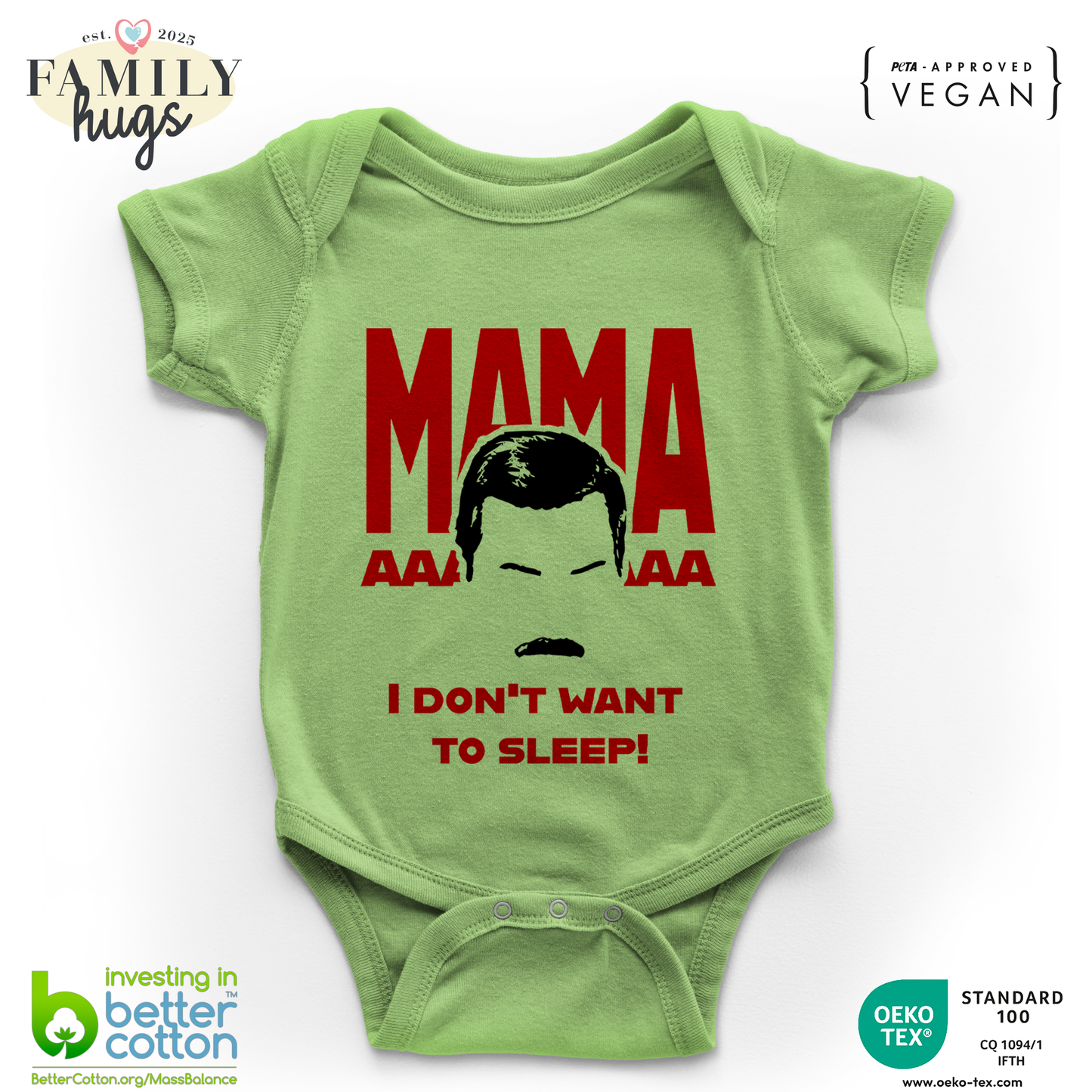 body neonato -freddie mamaaaa i dont want to sleep