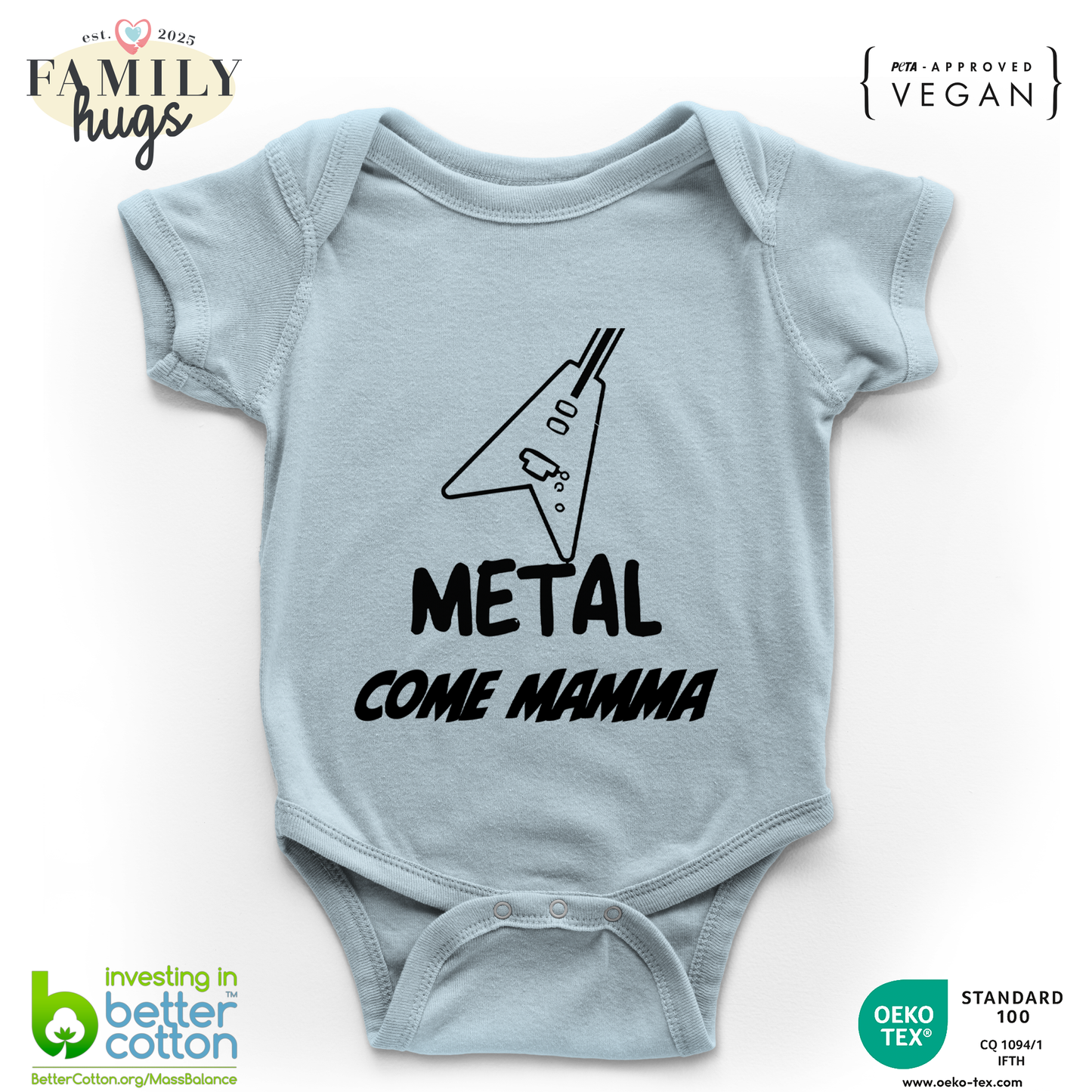 body neonato -metal come mamma