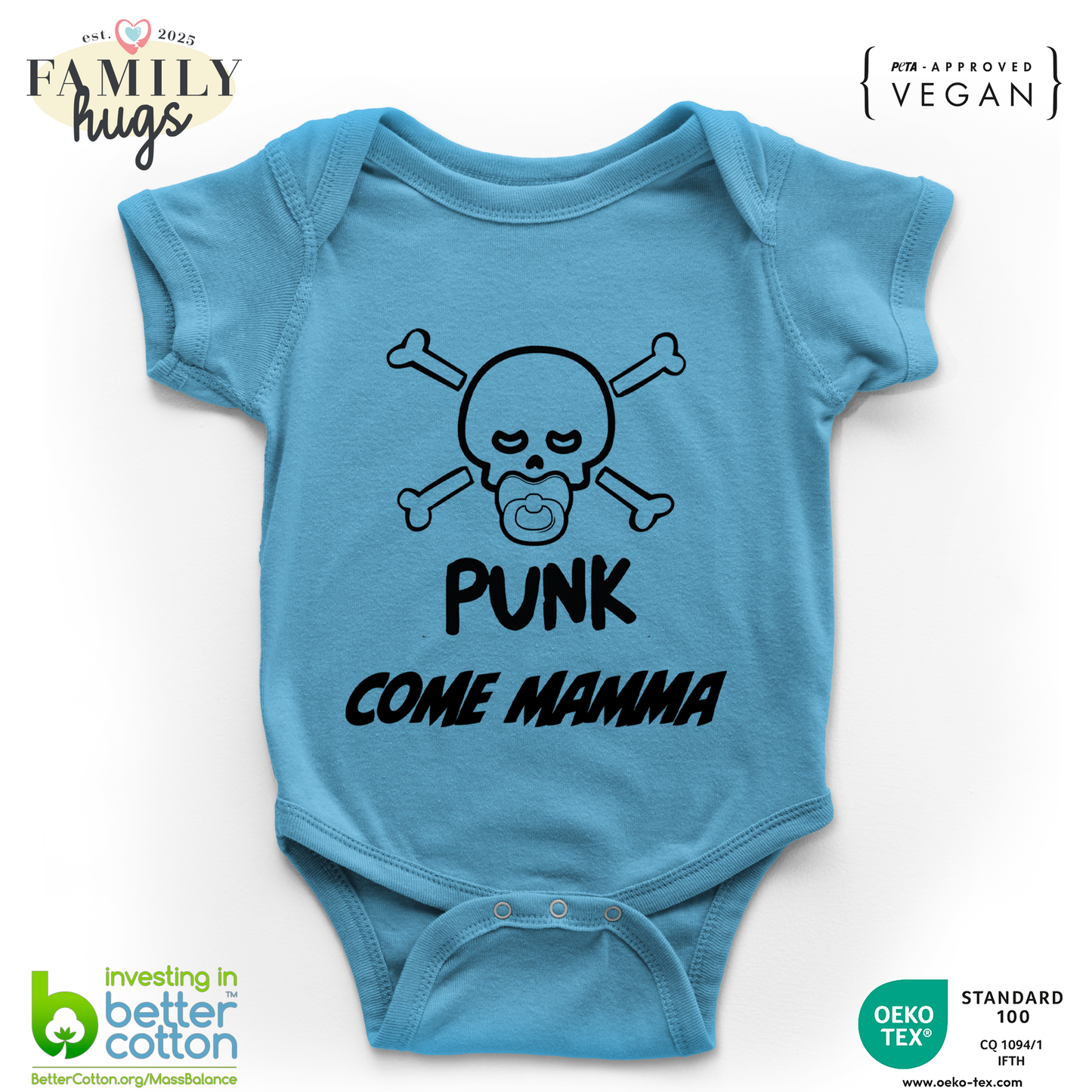 body neonato -punk baby scheletro come mamma