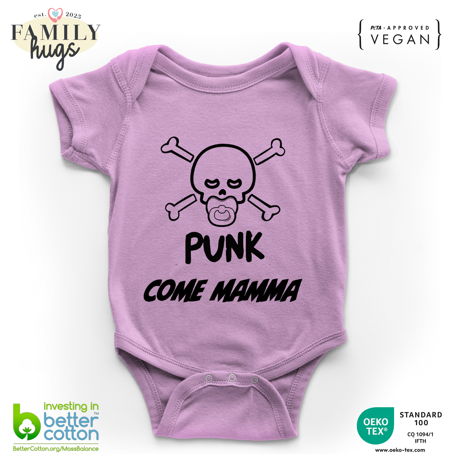body neonato -punk baby scheletro come mamma