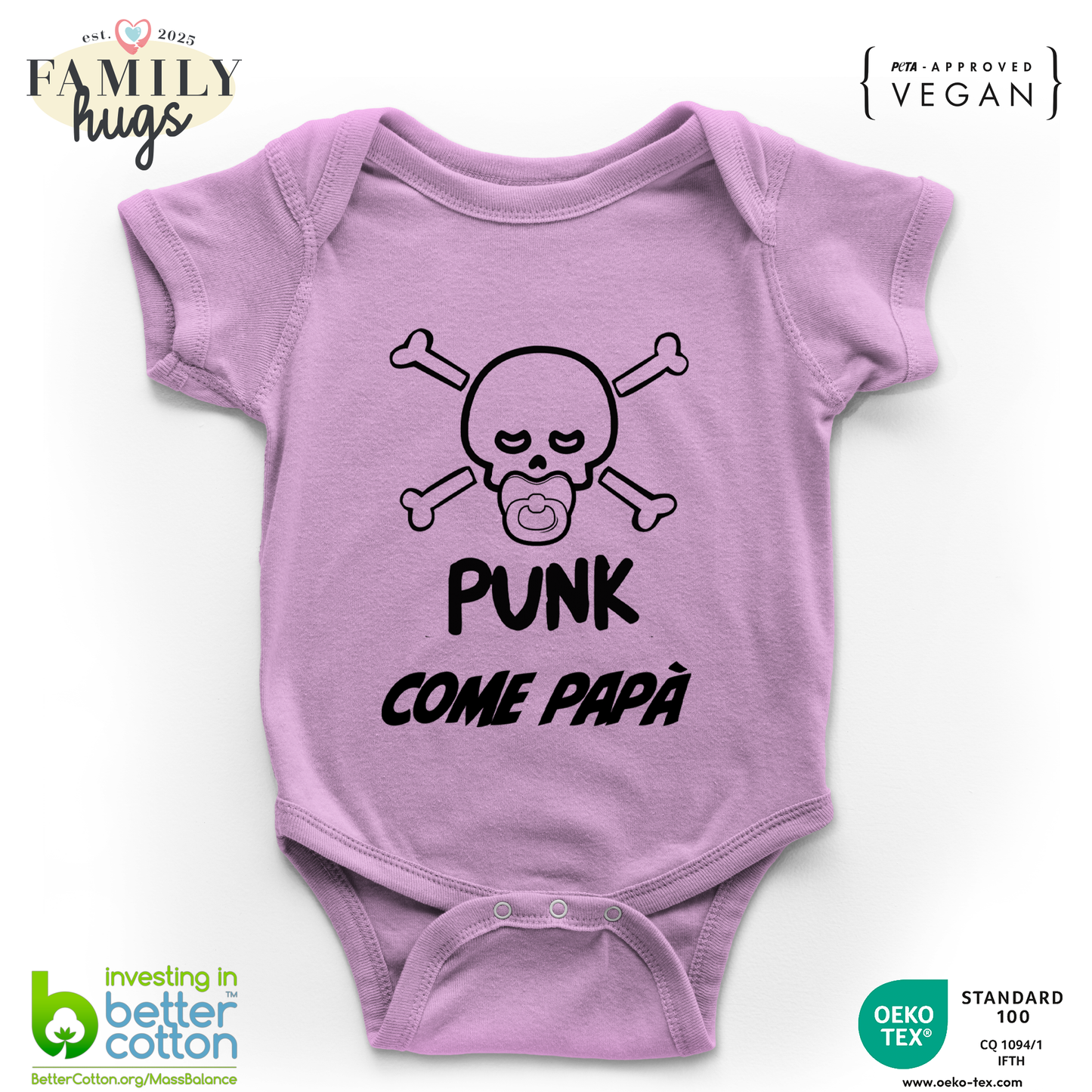 body neonato -punk baby scheletro come mio padre