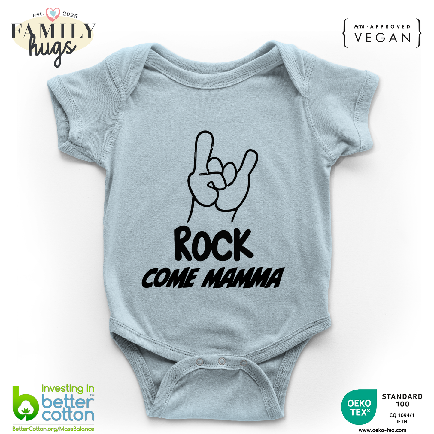 body neonato -rock corna come mamma
