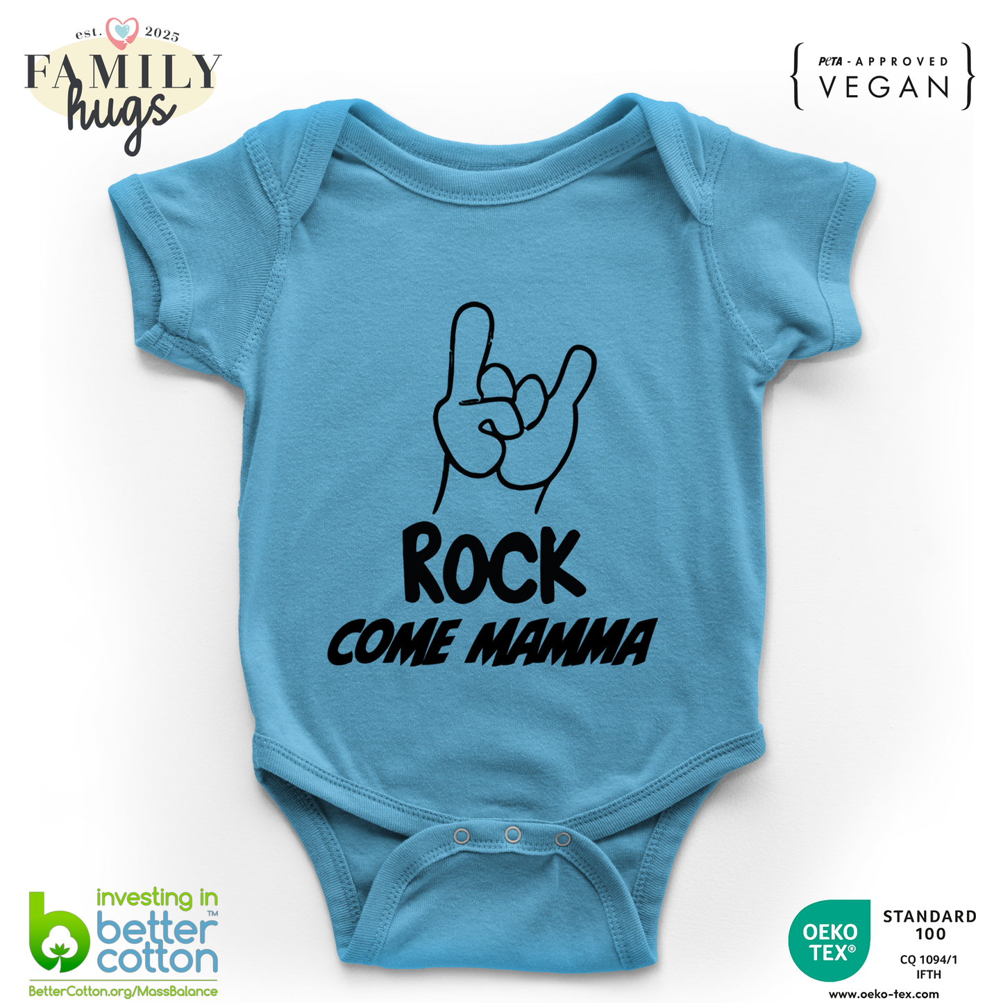 body neonato -rock corna come mamma