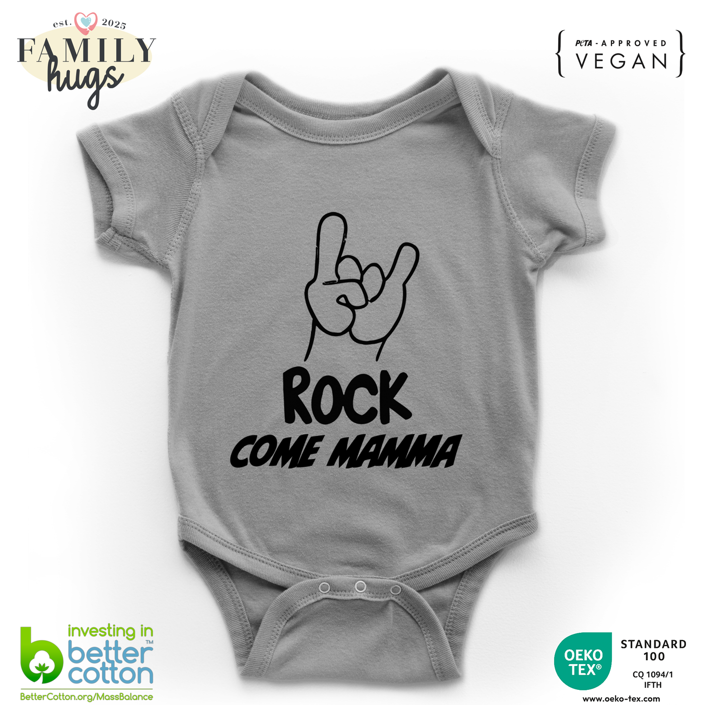 body neonato -rock corna come mamma