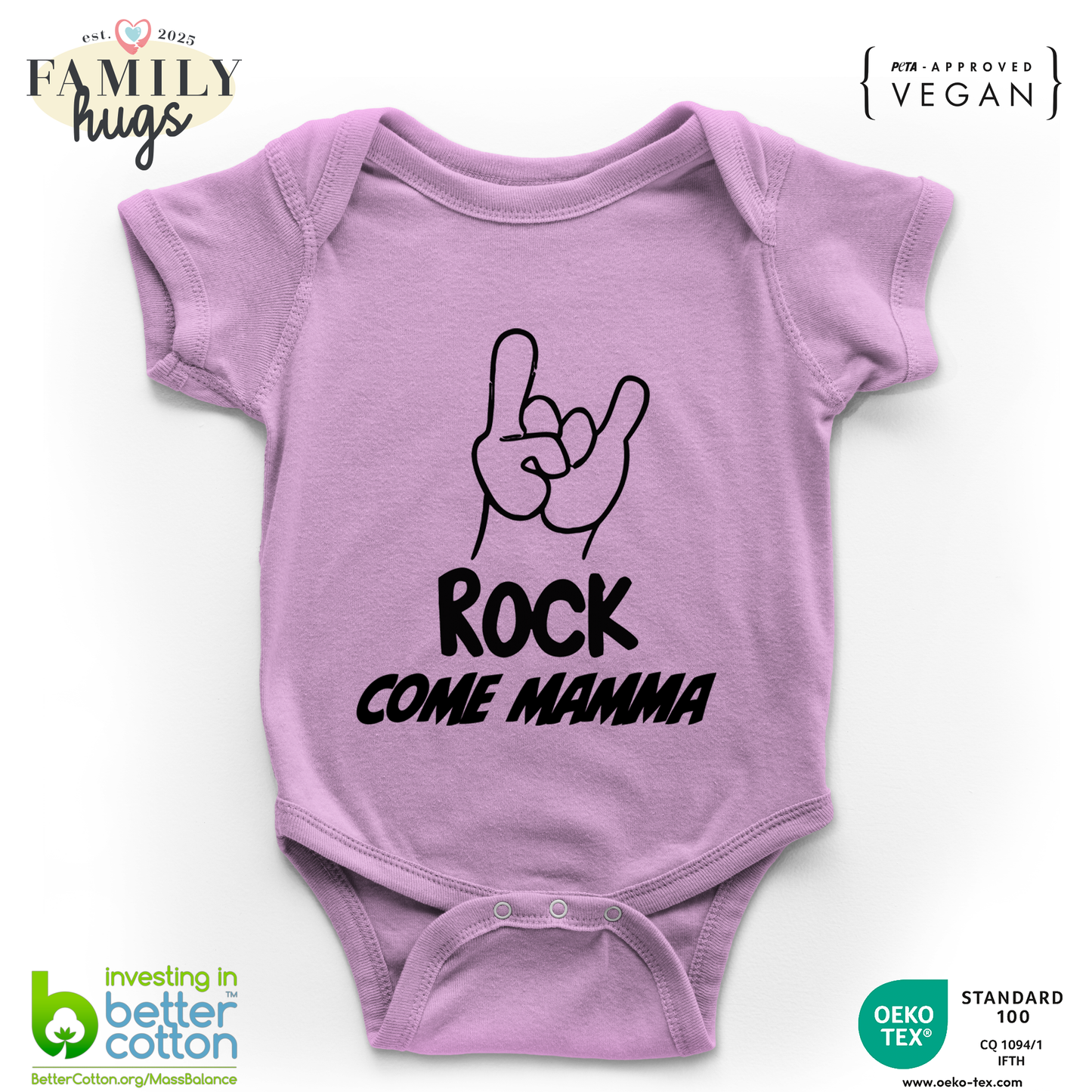 body neonato -rock corna come mamma