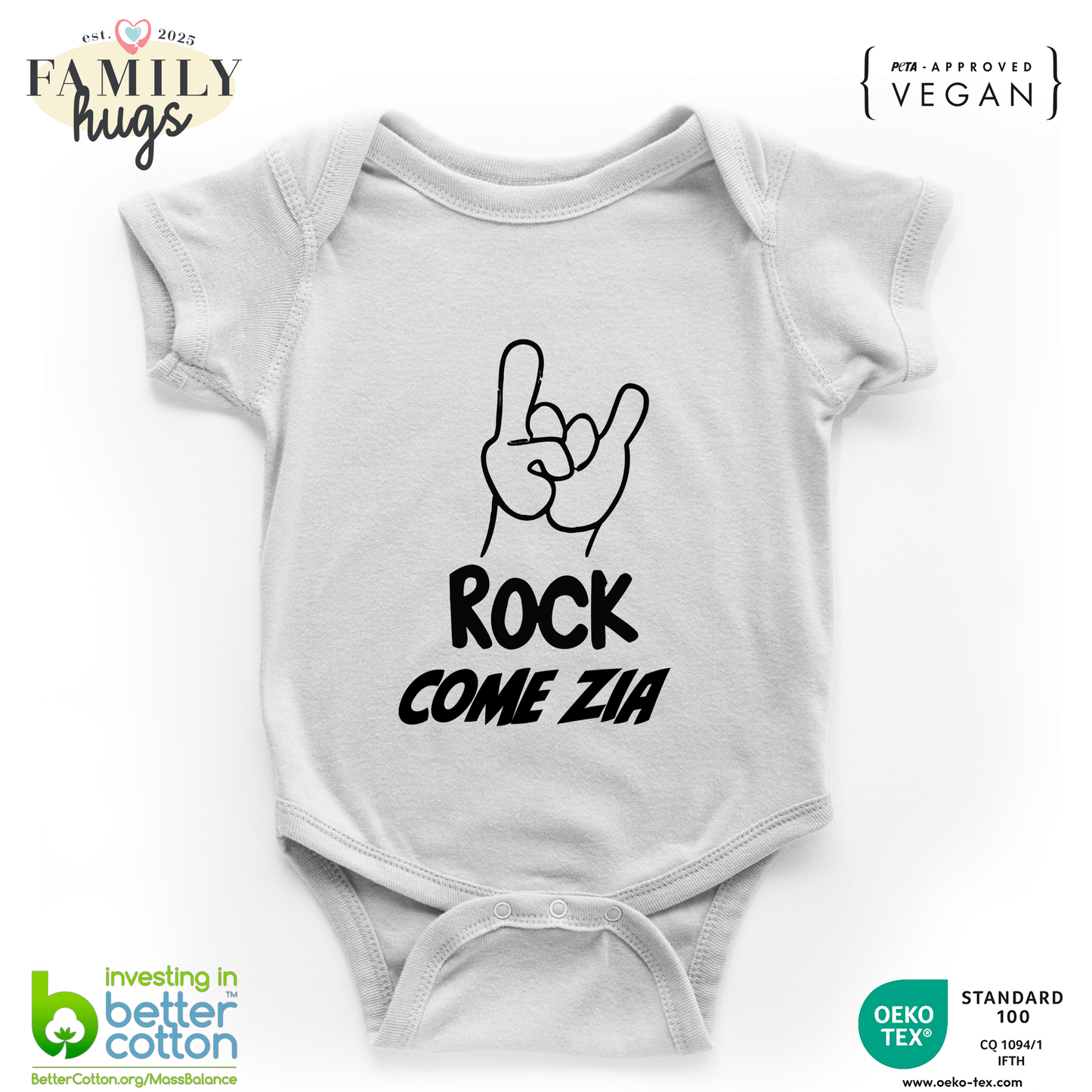 body neonato -rock corna come zia