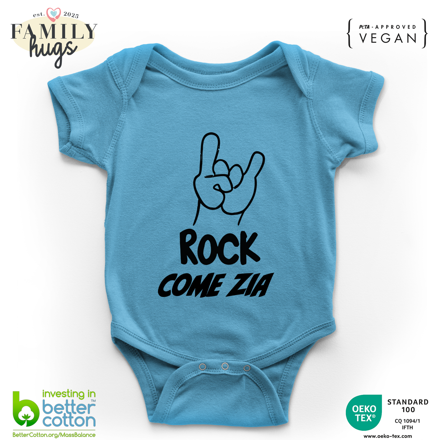 body neonato -rock corna come zia