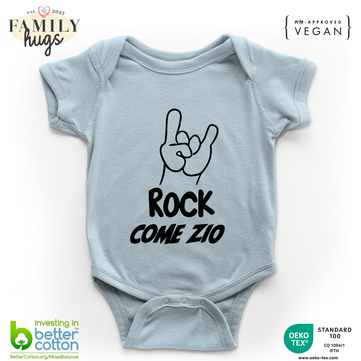 body neonato -rock corna come zio