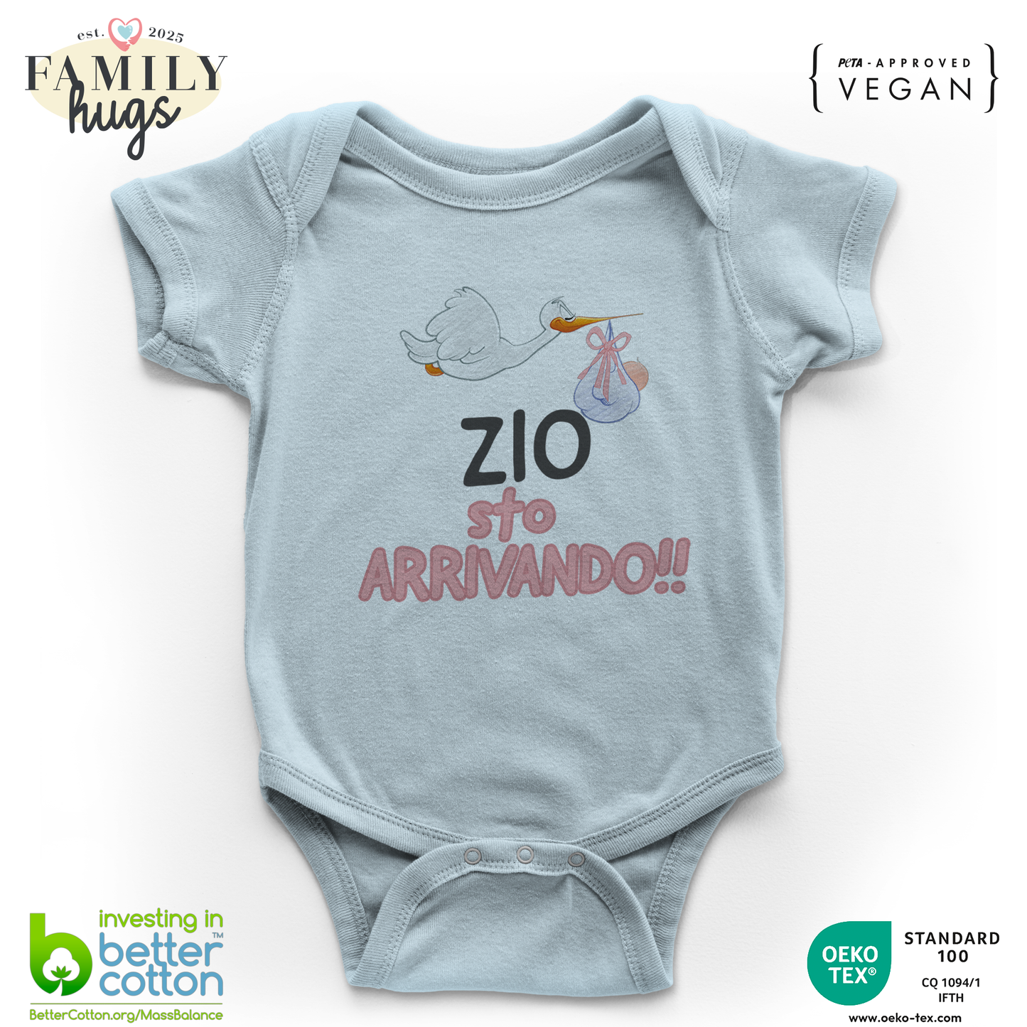 body neonato - zio sto arrivando bambina