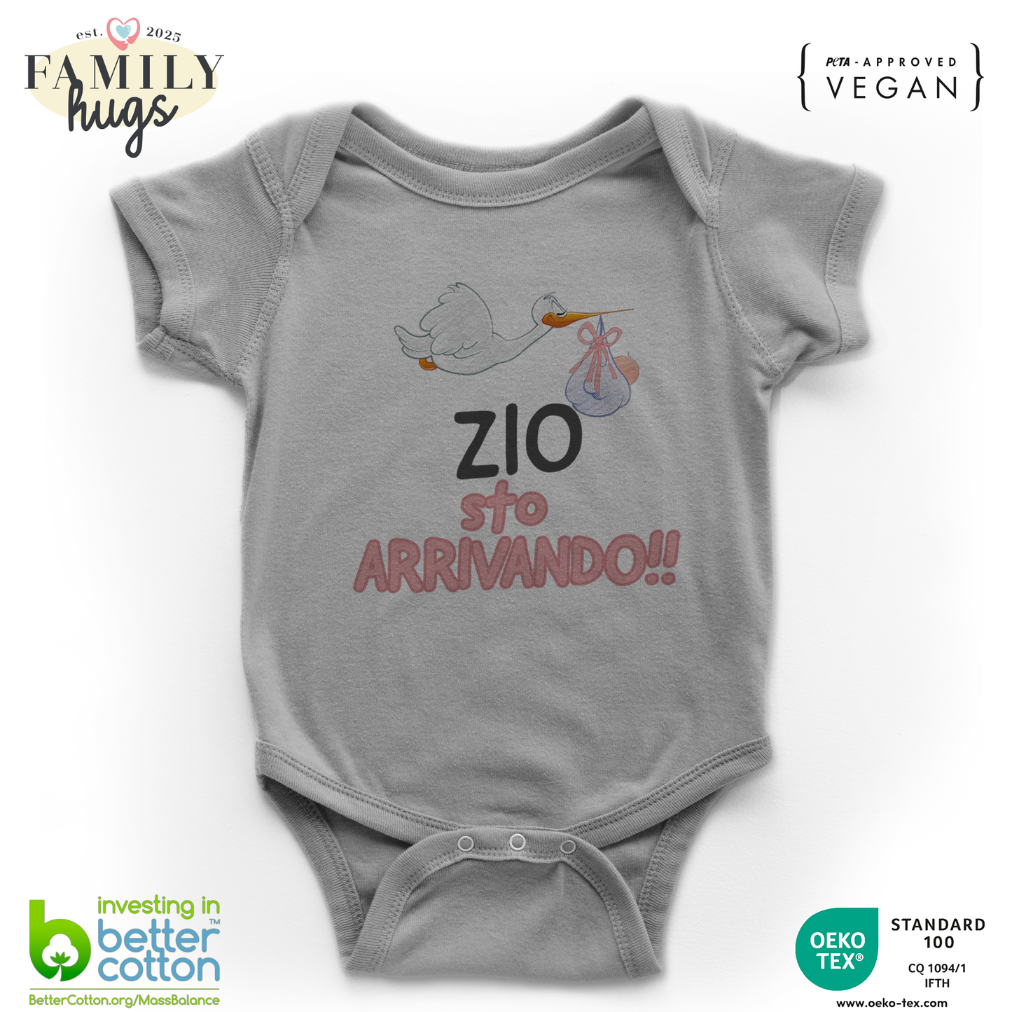 body neonato - zio sto arrivando bambina
