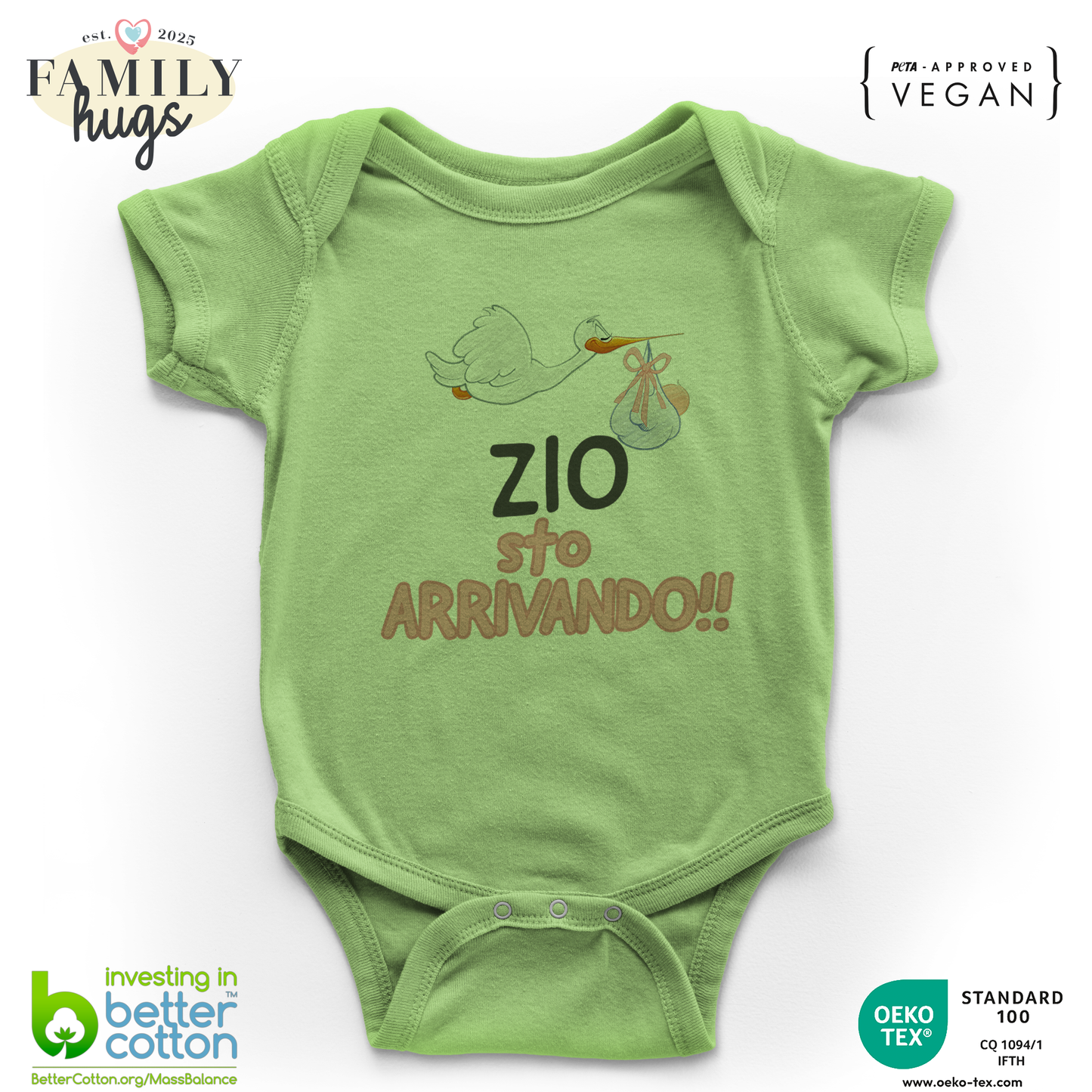 body neonato - zio sto arrivando bambina