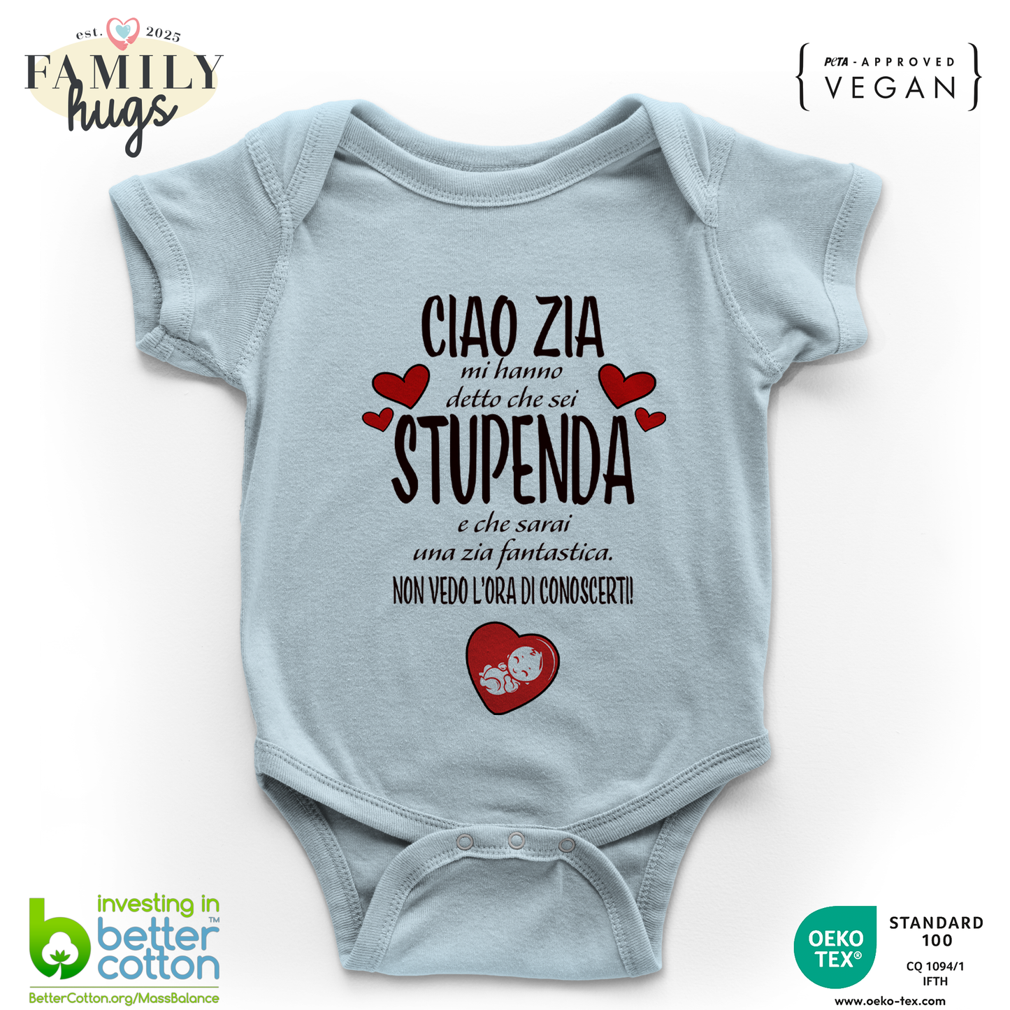 body neonato - ciao zia mi ha detto che sei stupenda e che sarai una zia fantastica non vedo l ora di conoscerti