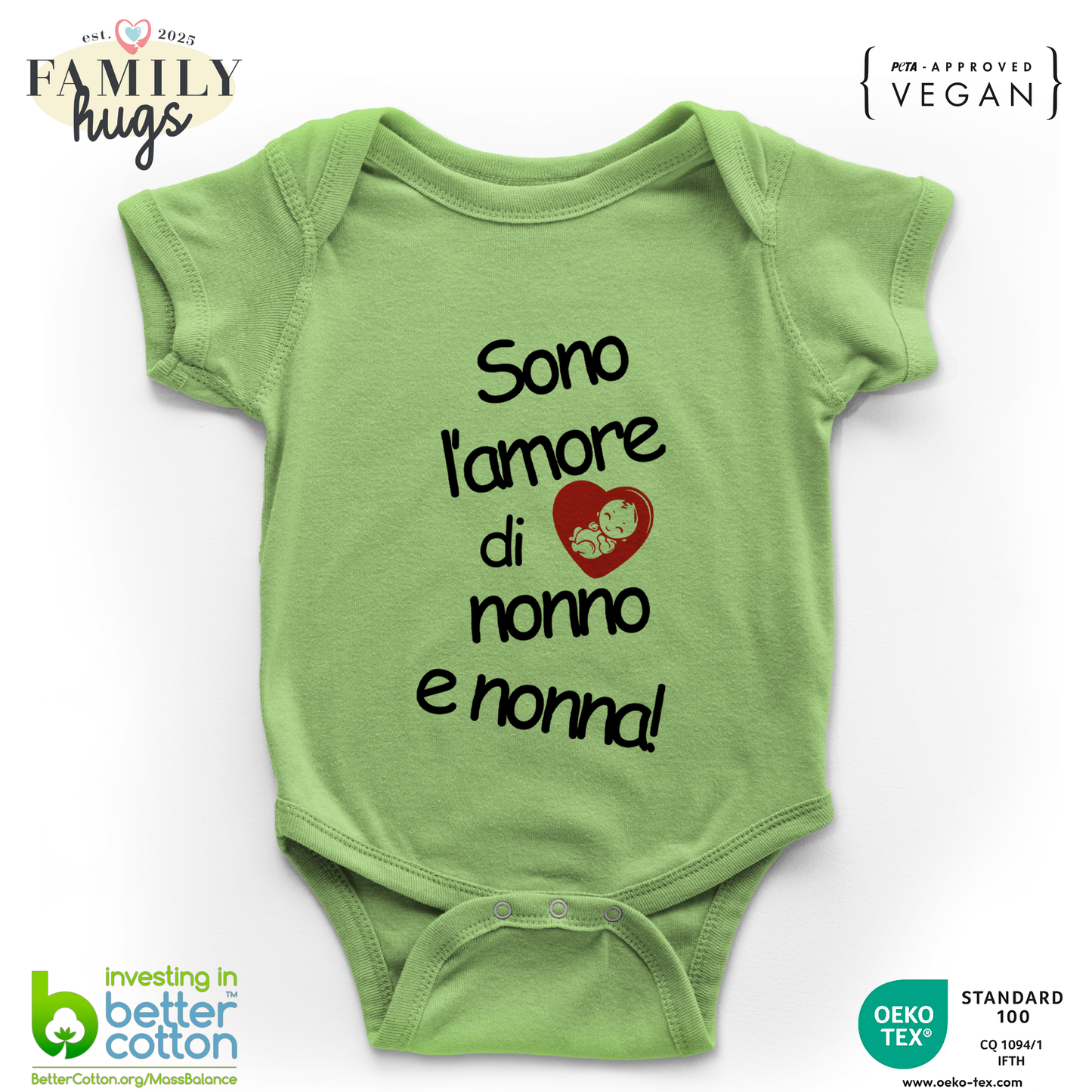 body neonato -solo l amore di nonno e nonna
