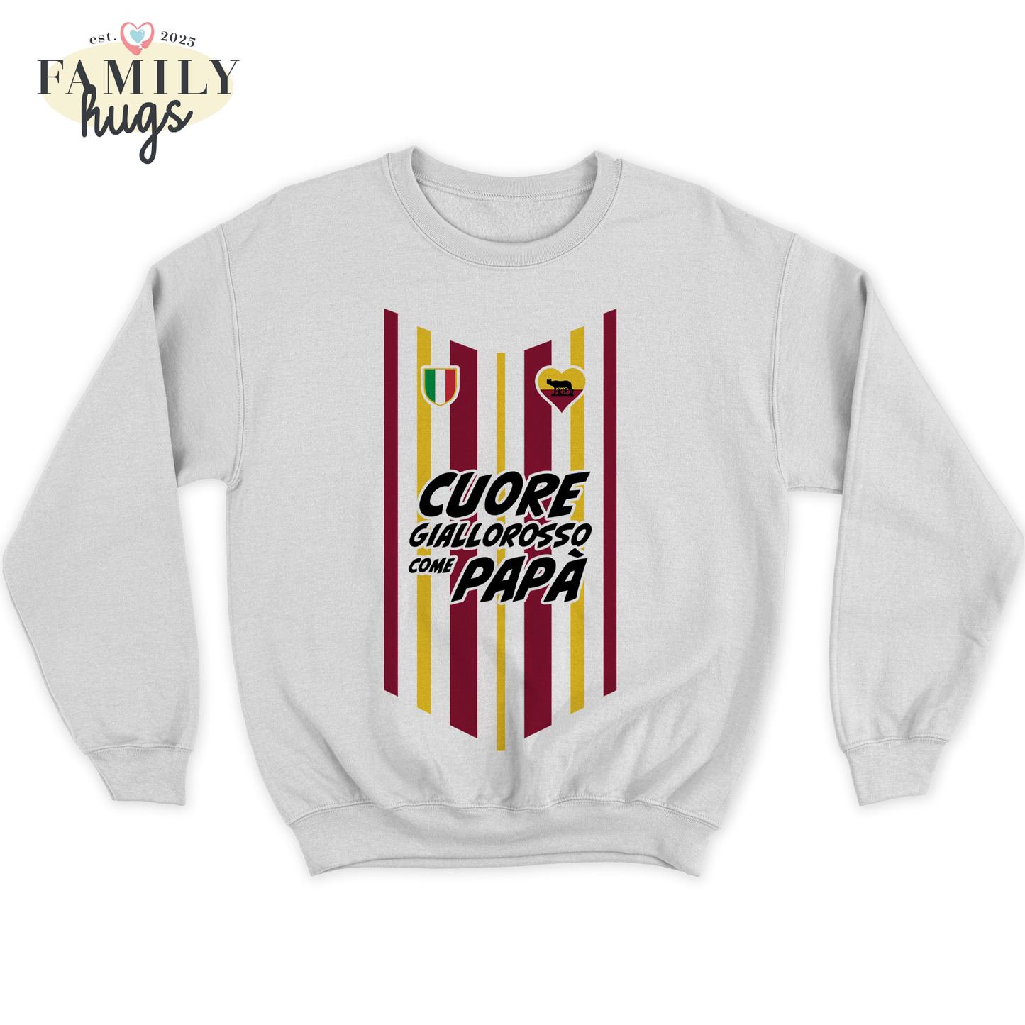felpa bambino -cuore giallorosso come papa