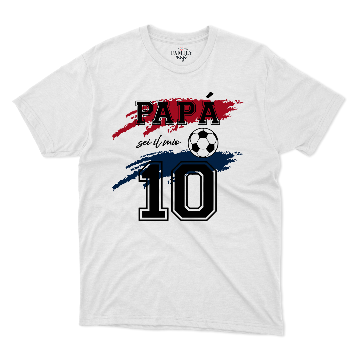 maglietta t-shirt-papa sei il mio numero 10 rossoblu
