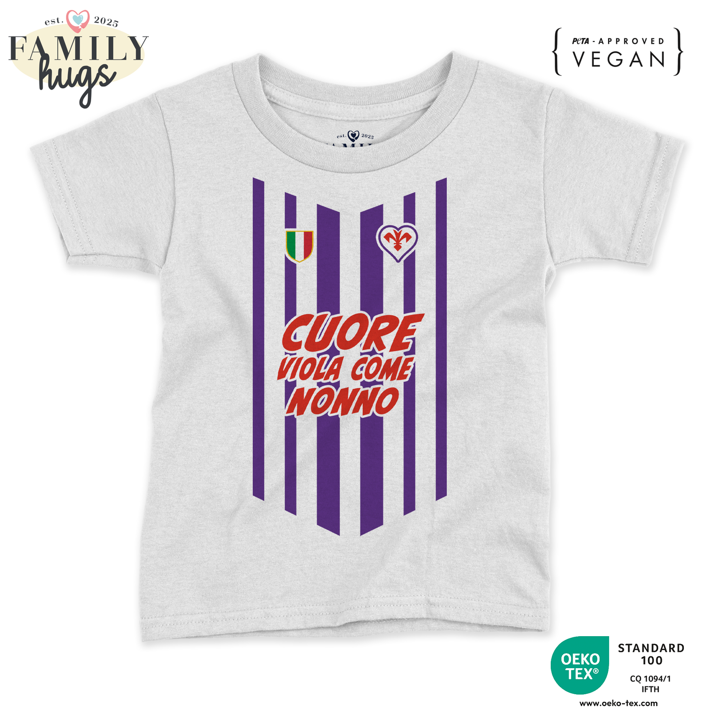 maglietta bambino -cuore viola come nonno