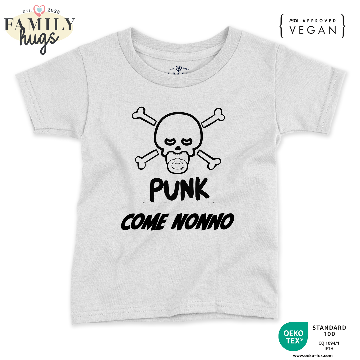 maglietta bambino -punk baby scheletro come nonno