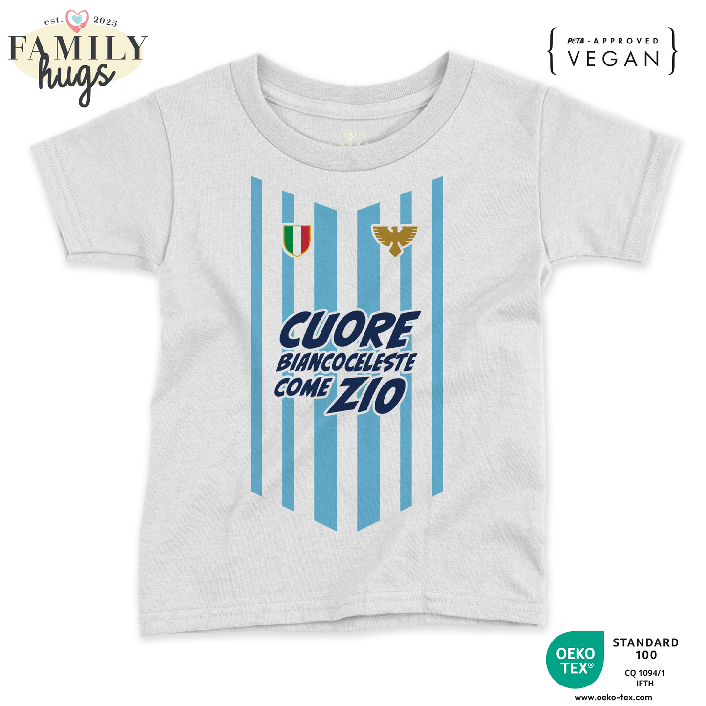 maglietta neonato -cuore biancoceleste come zio