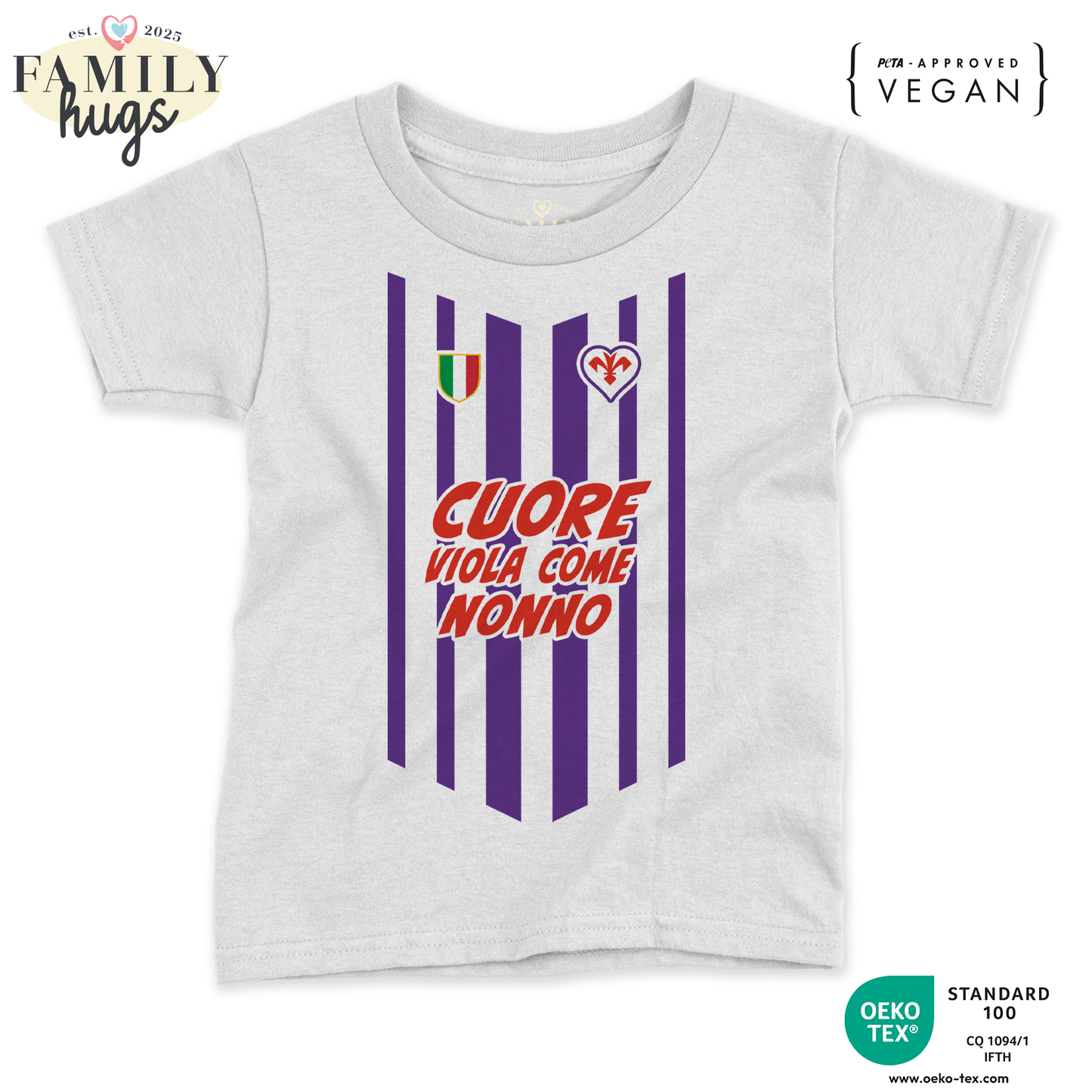 maglietta neonato -cuore viola come nonno