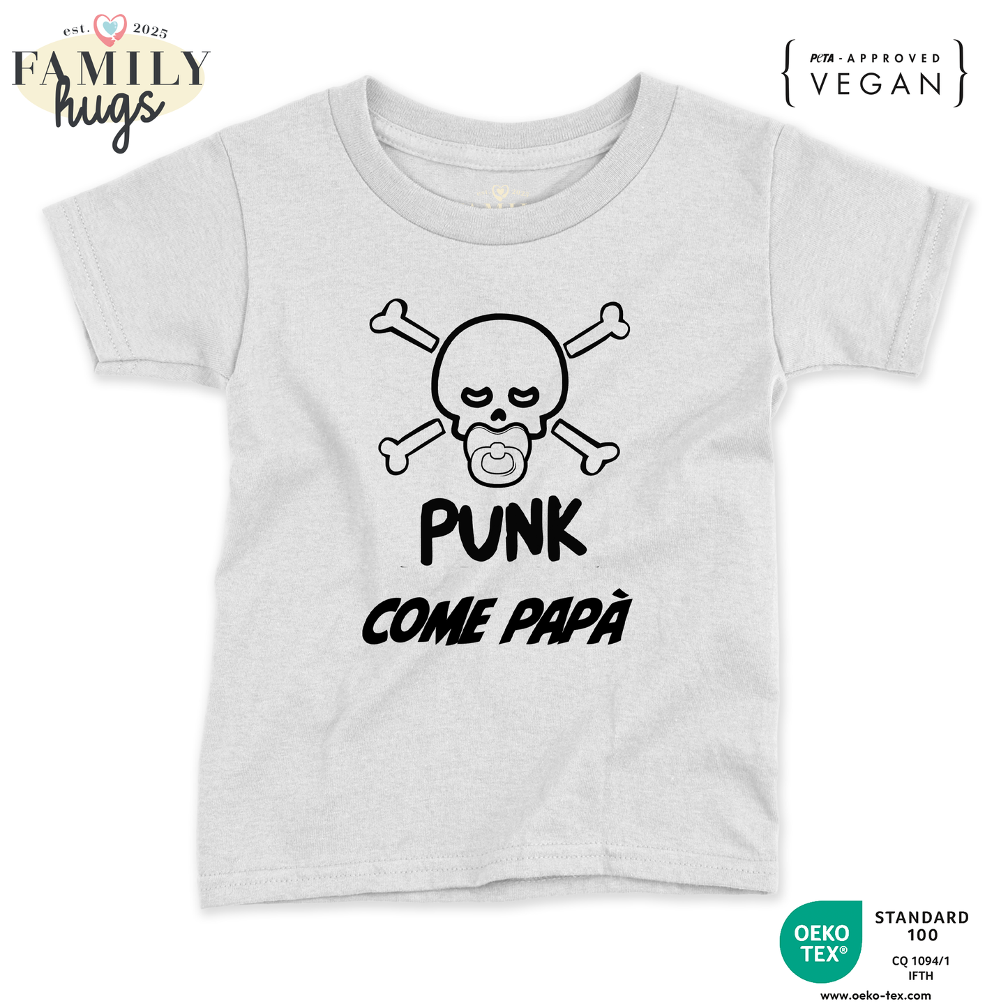 maglietta neonato -punk baby scheletro come mio padre