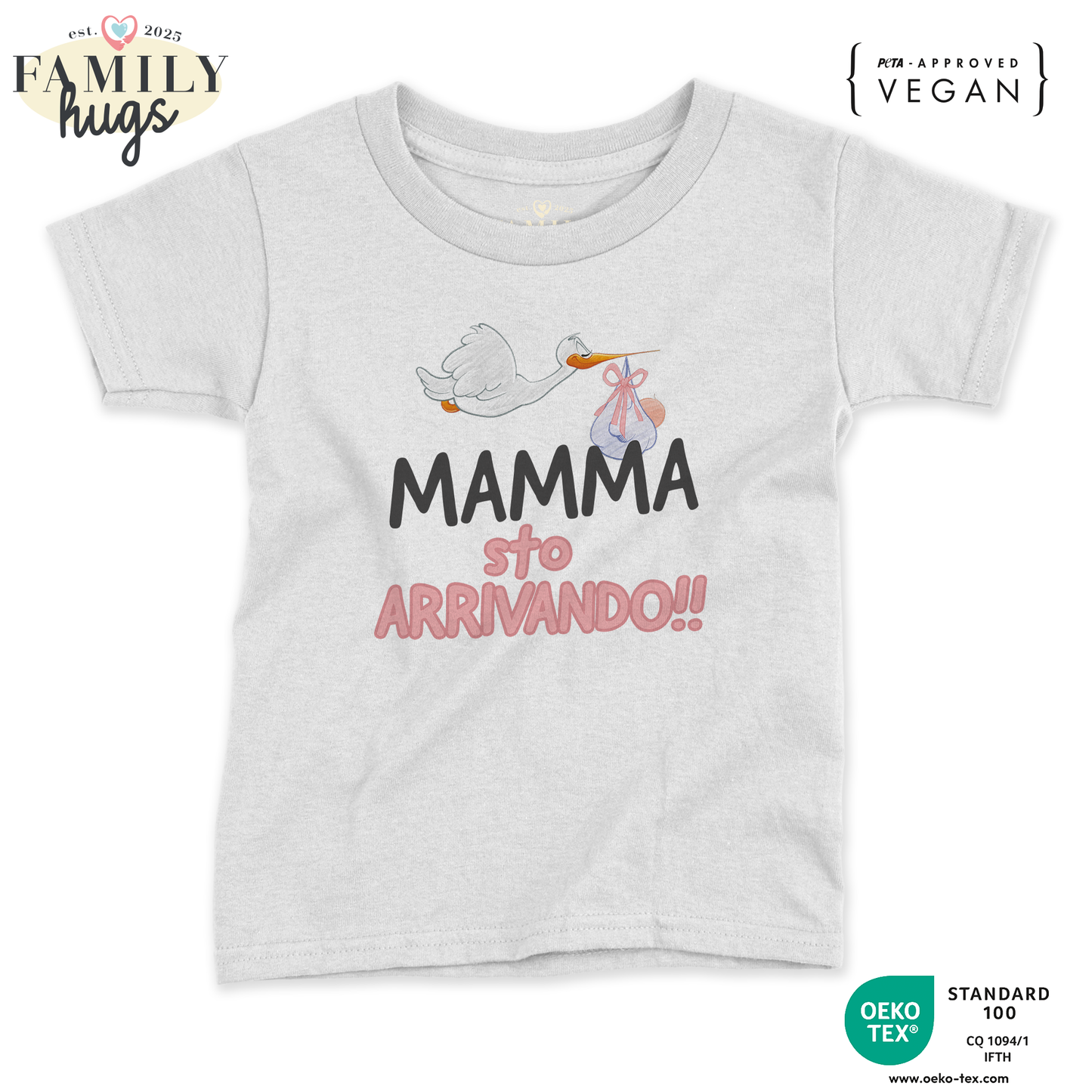 maglietta neonato - mamma sto arrivando bambina