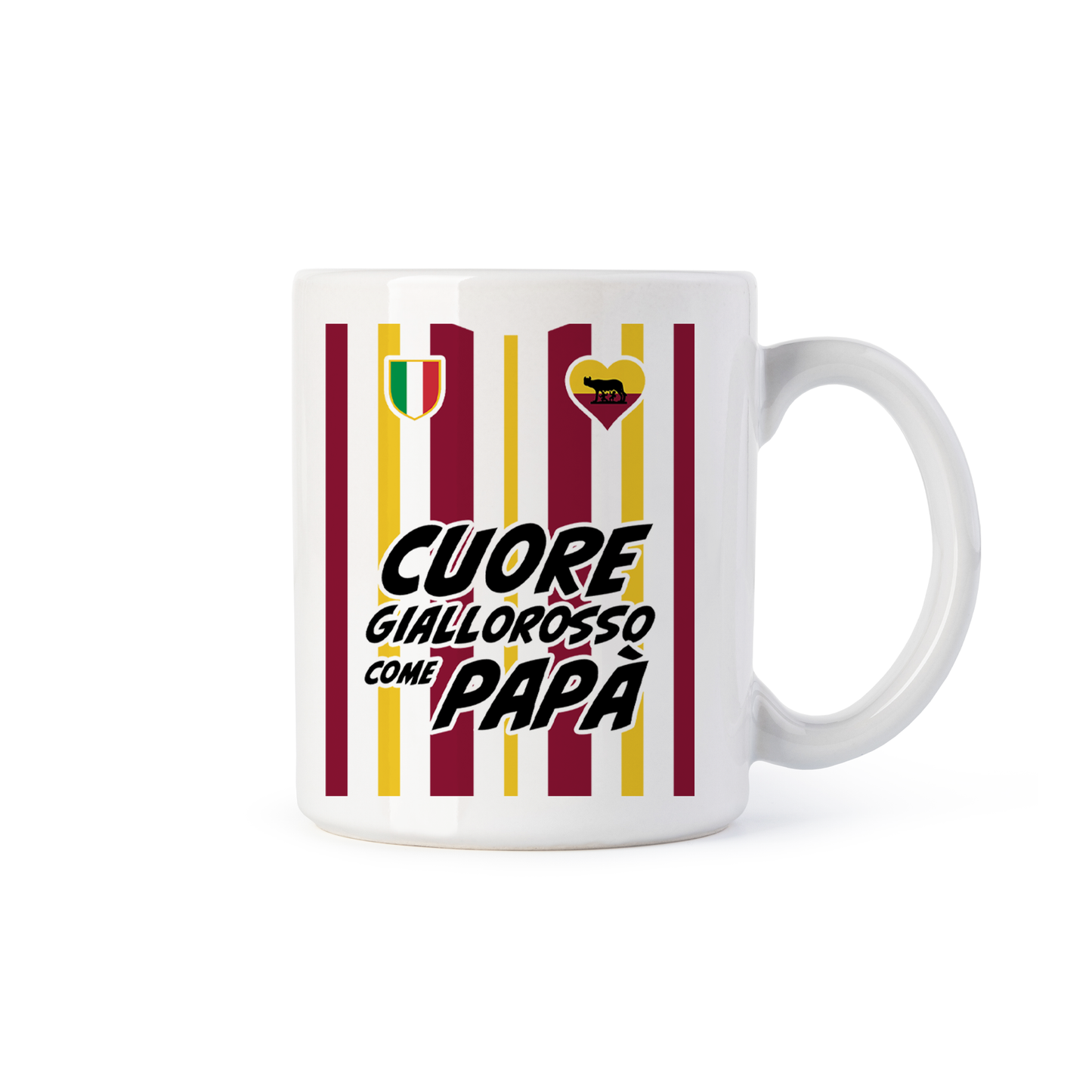 tazza Mug-cuore giallorosso come papa