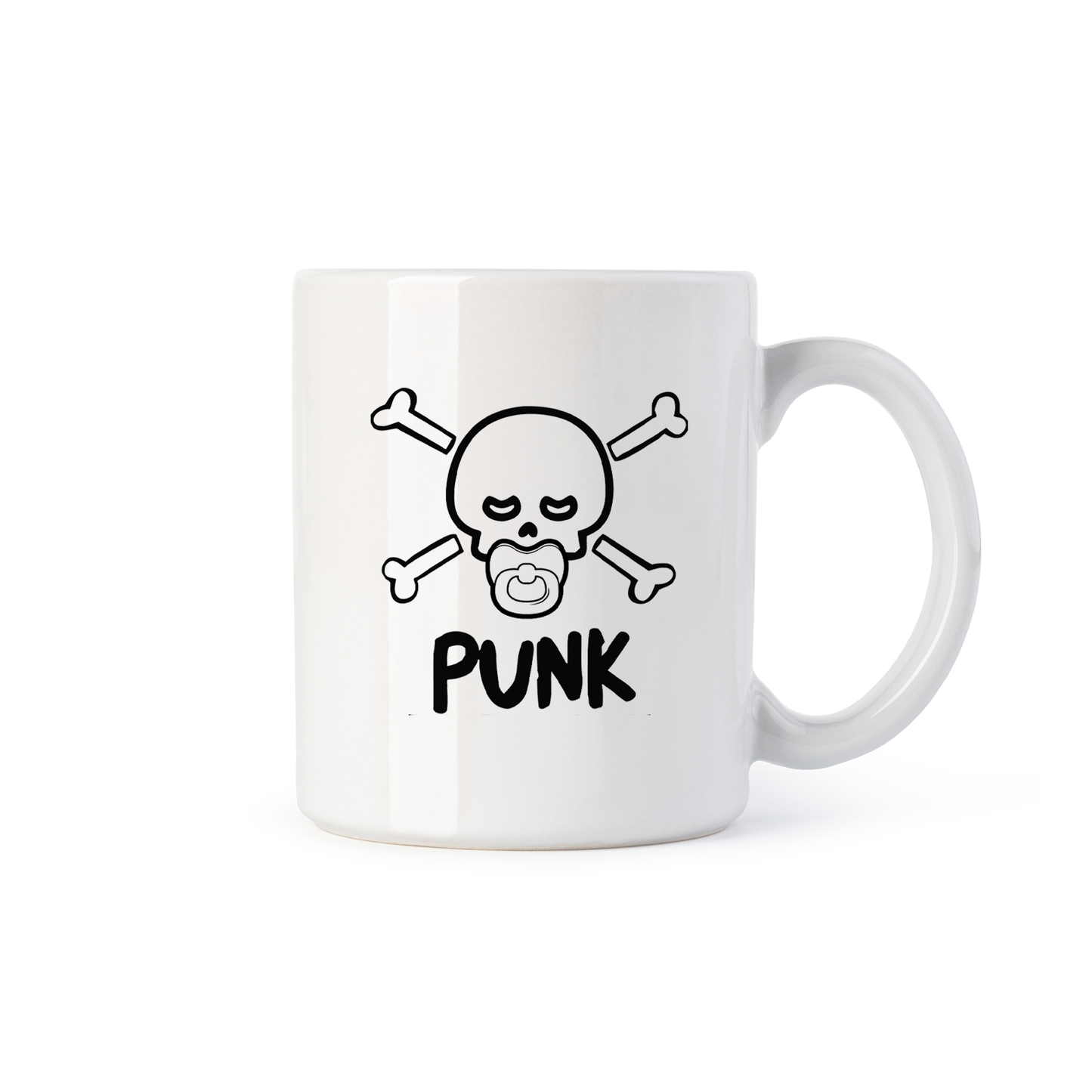 tazza Mug-punk baby scheletro con ciuccio
