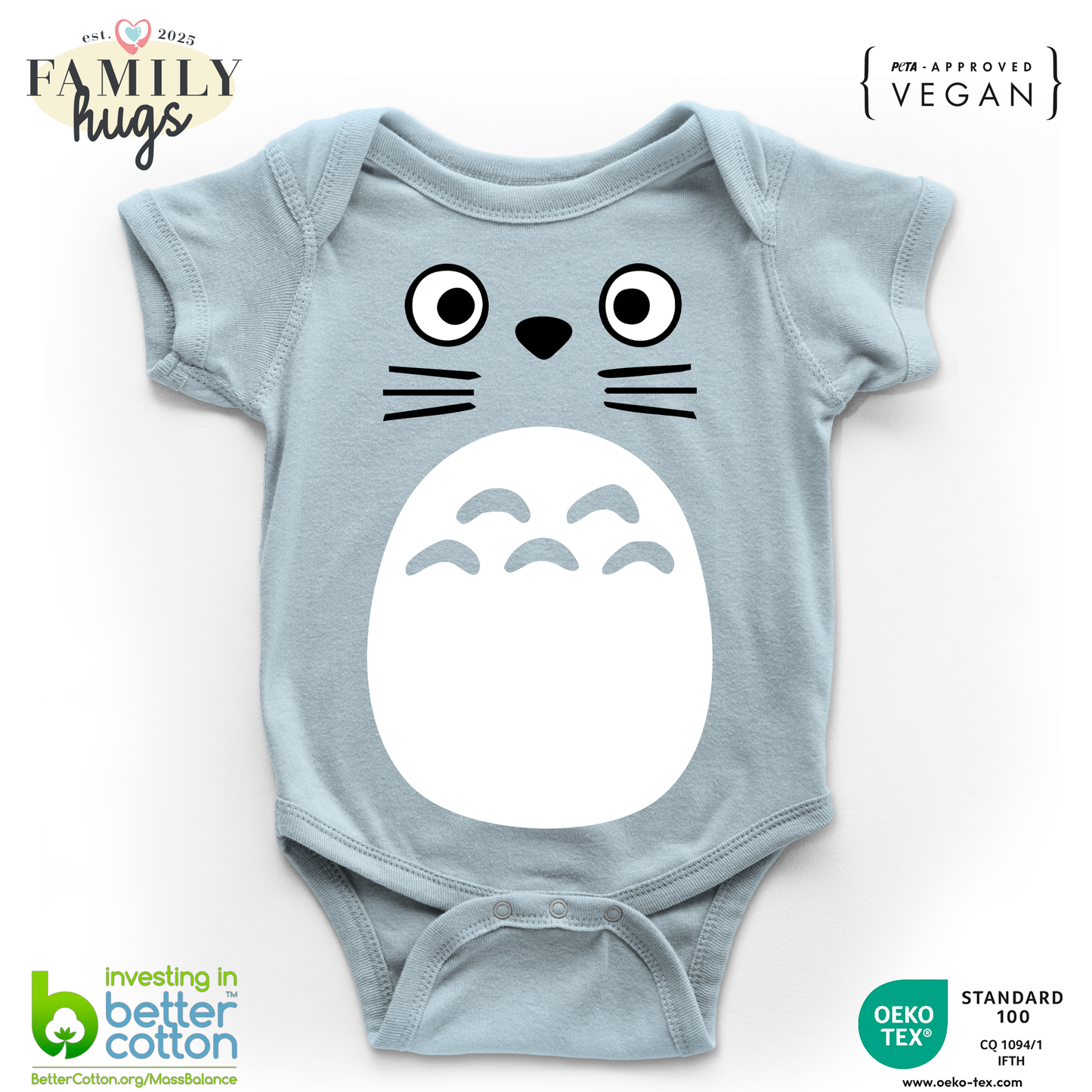 body neonato -totoro face