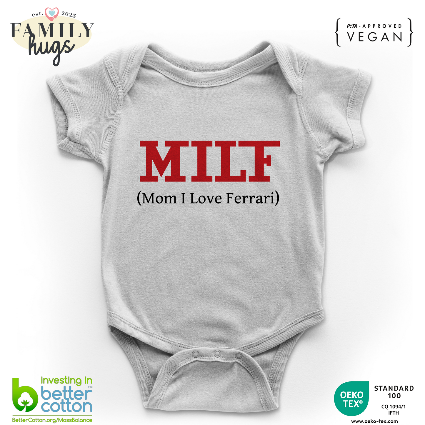 Body Bambino 0-24 Mesi - MILF Mom I Love Ferrari - Mamma - Family Hugs