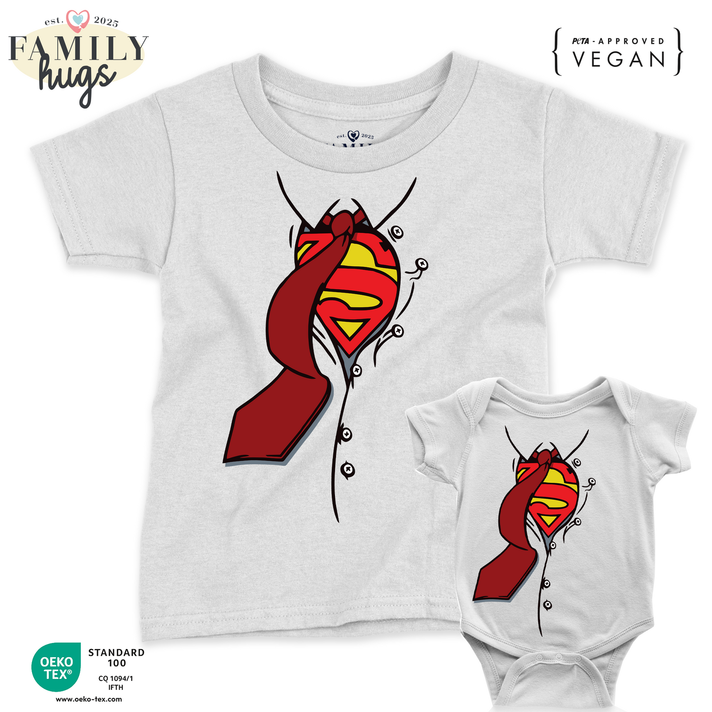 Magliette Papà/Neonato - super papa camicia