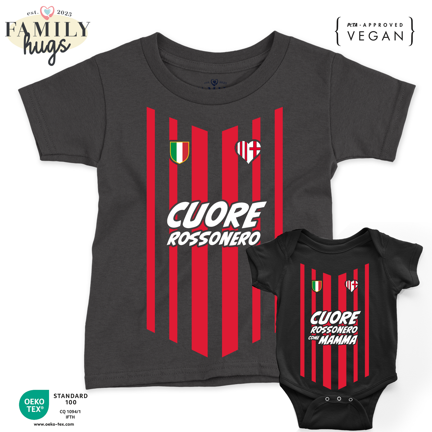 Maglietta e Body - Cuore rossonero come mamma