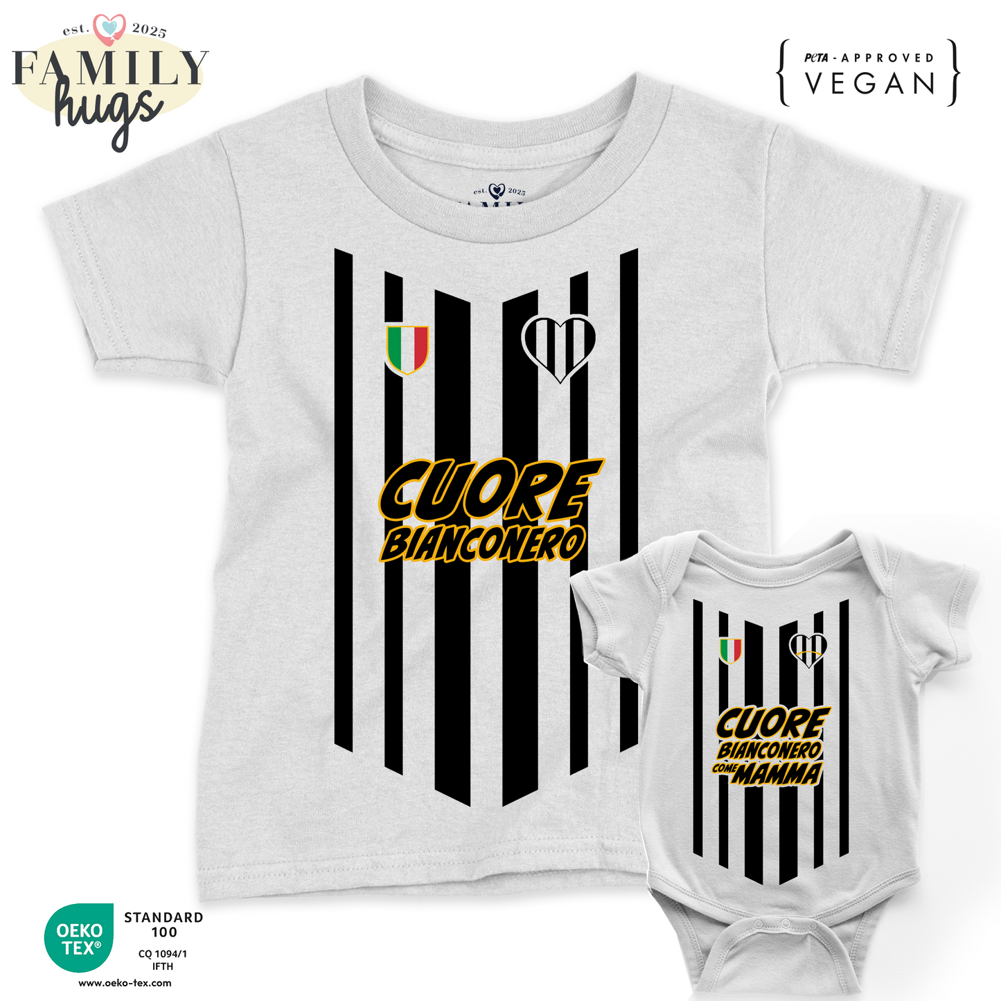 Maglietta e Body - Cuore bianconero come mamma