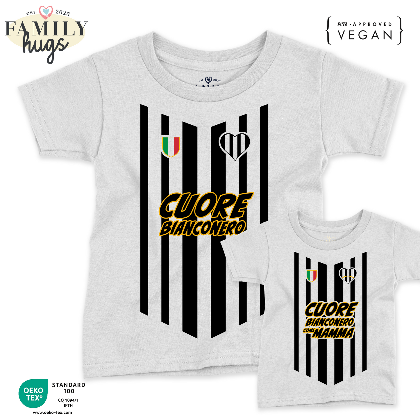 Magliette Mamma/Bambino- Cuore bianconero come Mamma