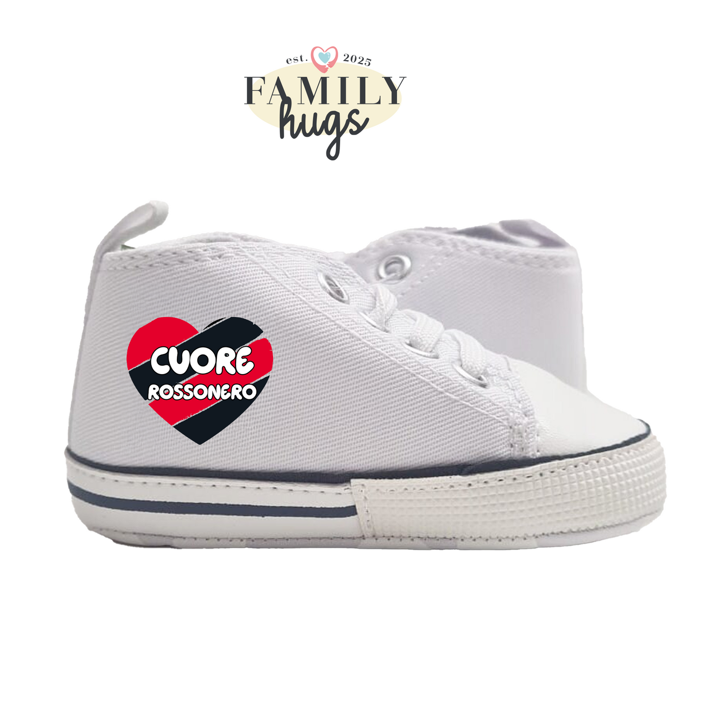 Sneakers Scarpine - cuore rossonero 0-6 mesi - FamilyHugs.it