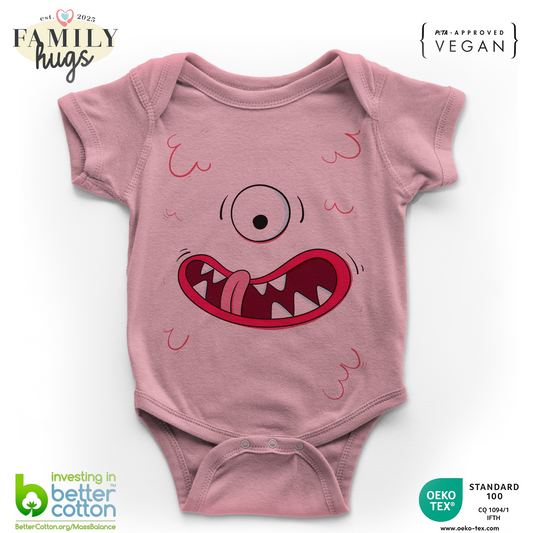 body neonato - mostro rosa halloween