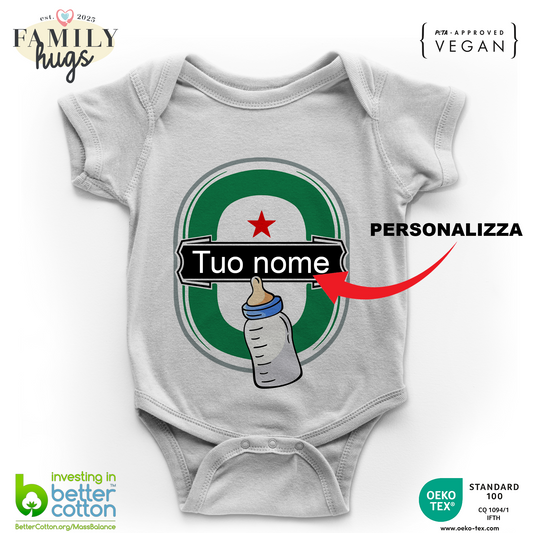 body neonato - etichetta birra olandese personalizzata