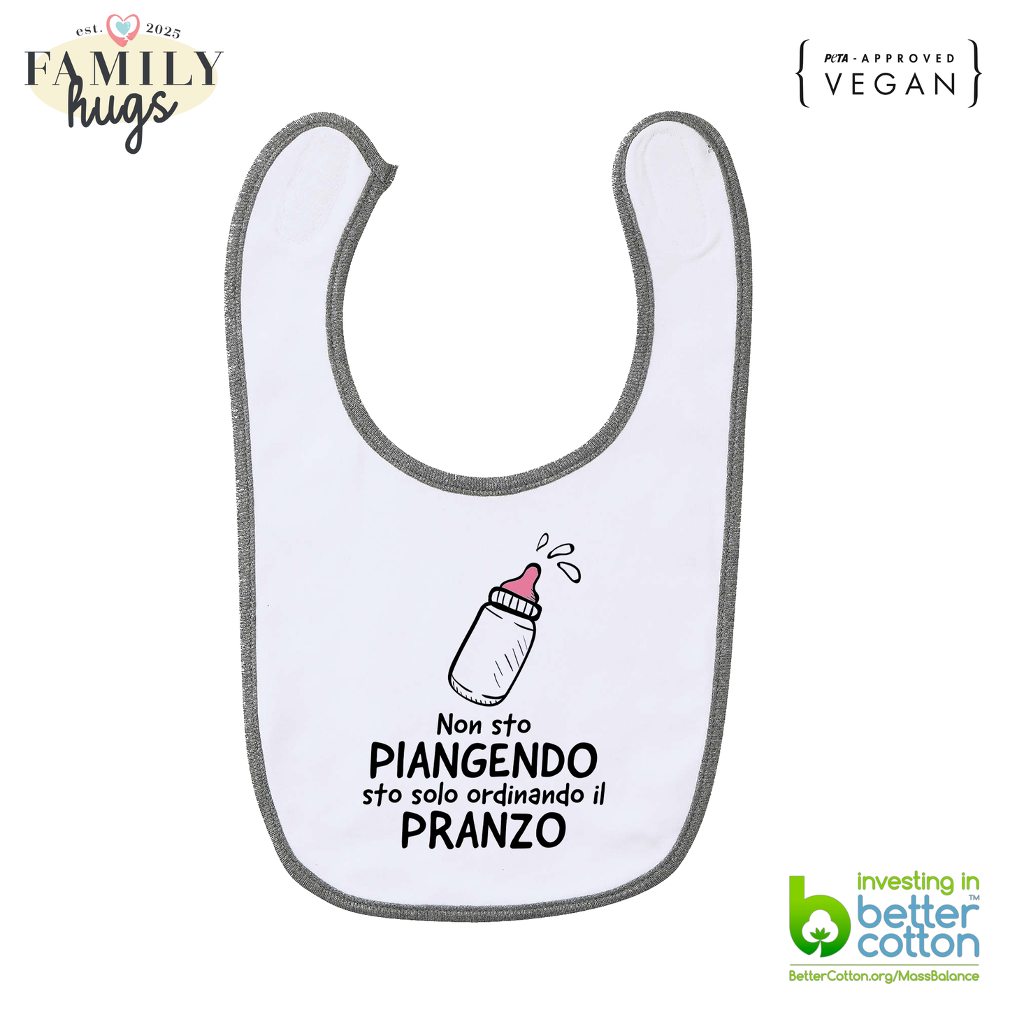 bavaglino -non sto piangendo sto solo ordinando il pranzo banbina