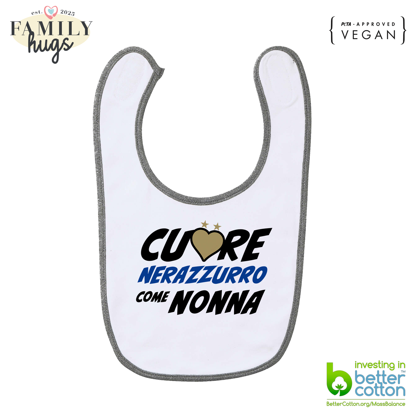 bavaglino -cuore nerazzurro come nonna