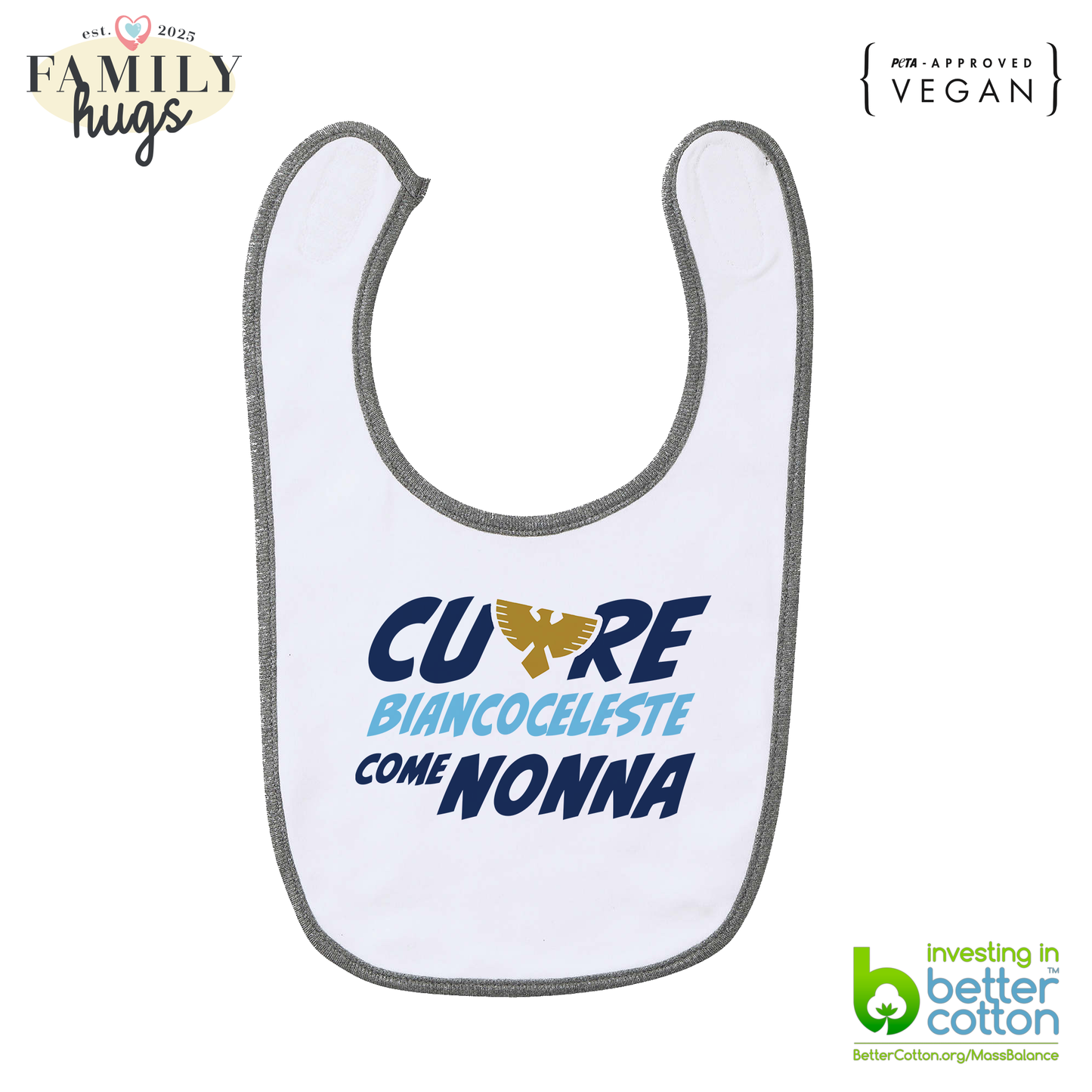 bavaglino -cuore biancoceleste come nonna