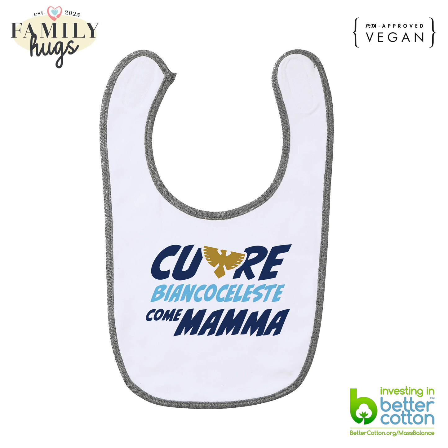 bavaglino -cuore biancoceleste come mamma