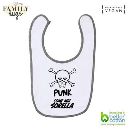bavaglino -punk baby scheletro come mia sorella