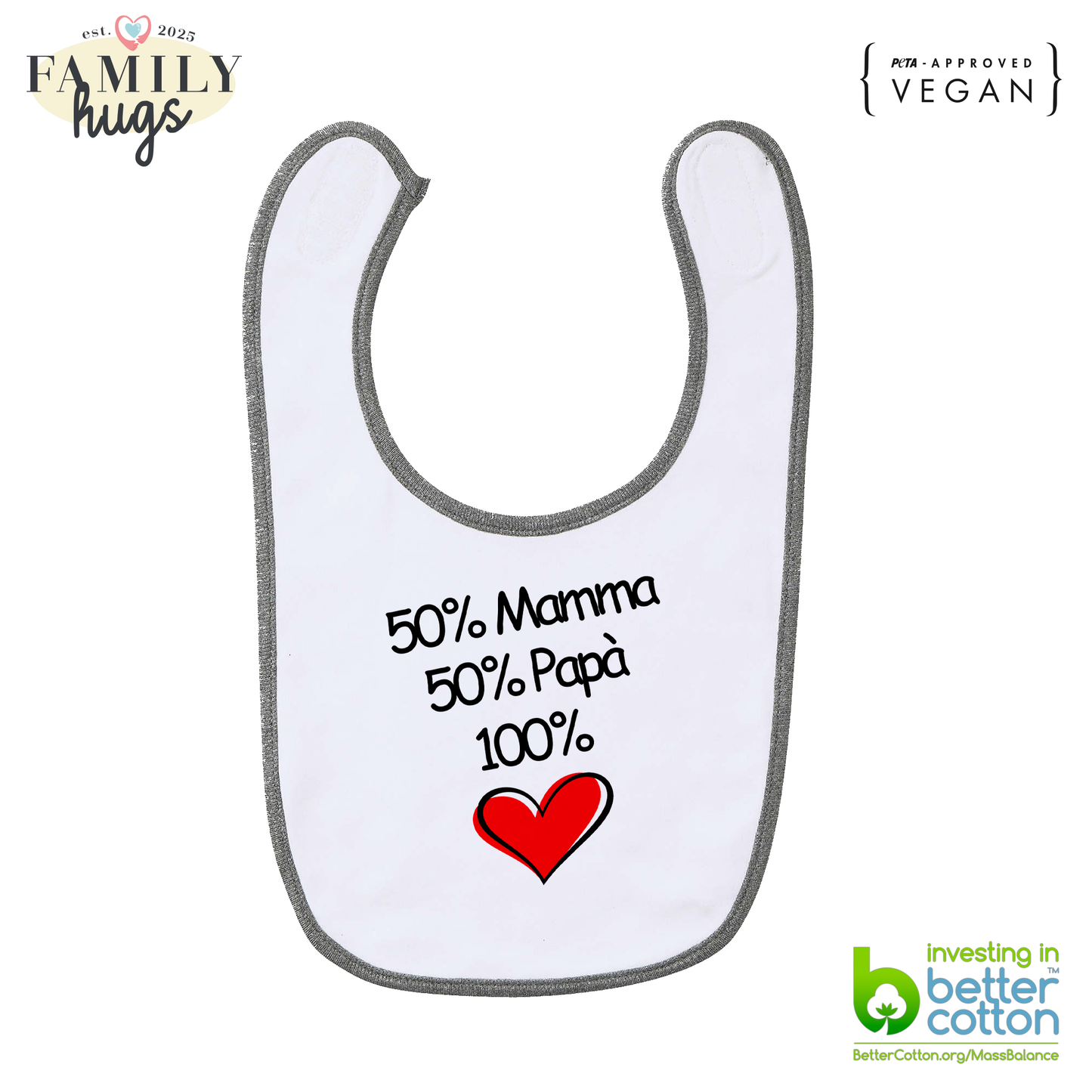 bavaglino - 50 mamma 50 papa 100 amore