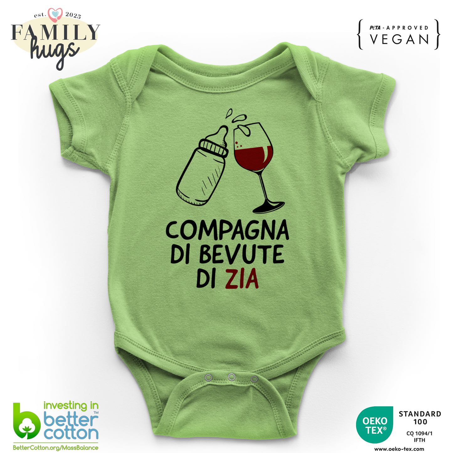 body neonato - compagna di bevute di zia